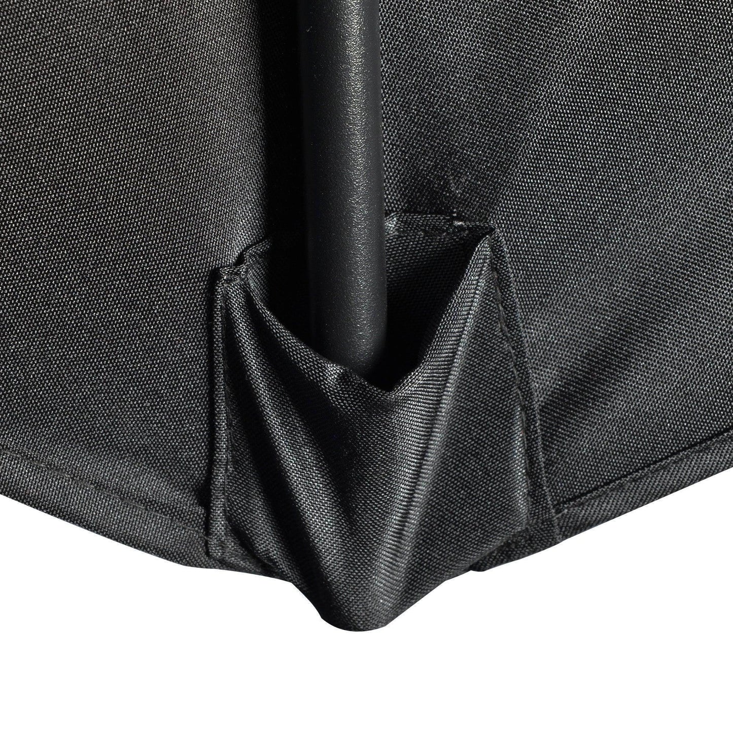Outsunny 2.7m Half Balcony Umbrella - Black - ALL4U RETAILER LTD