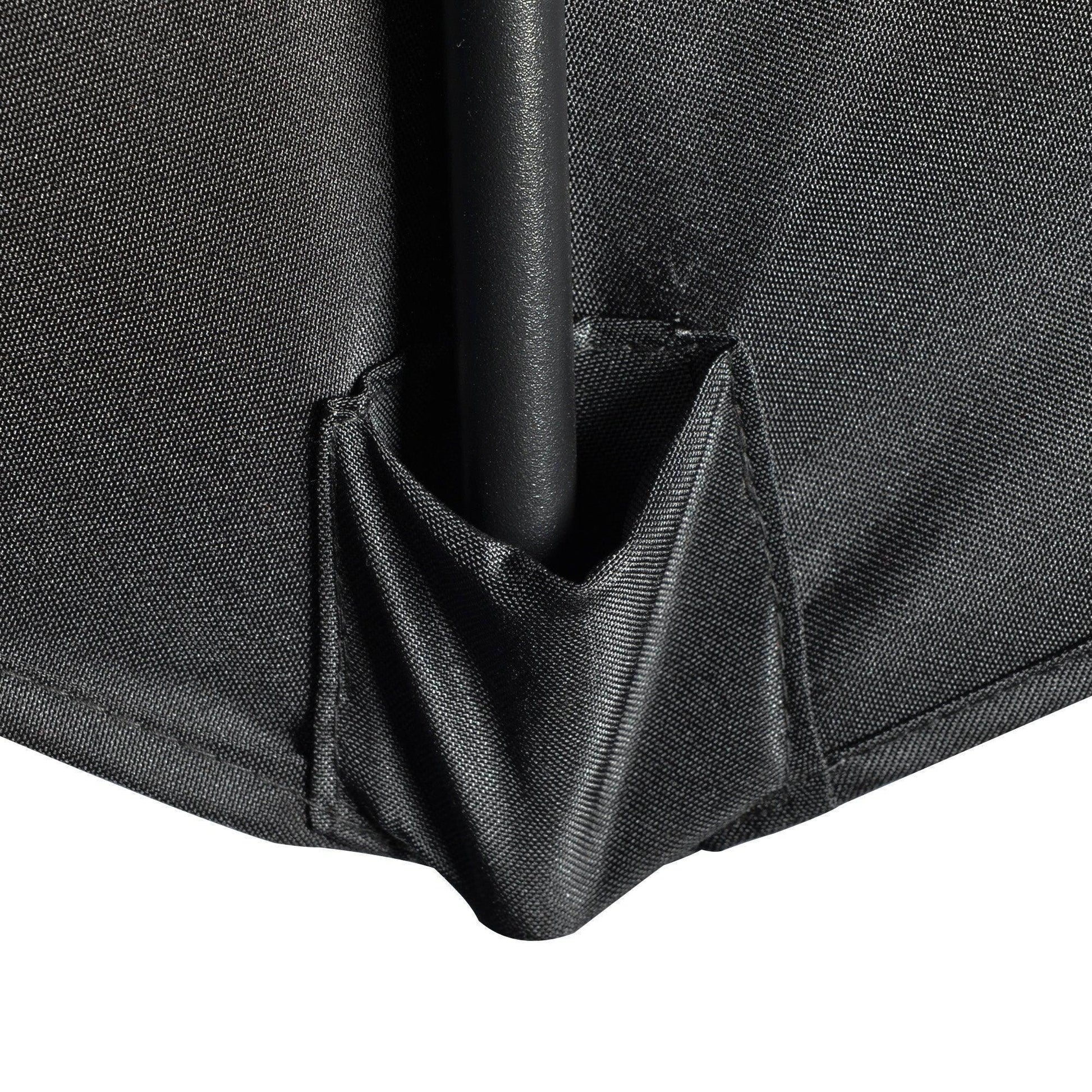 Outsunny 2.7m Half Balcony Umbrella - Black - ALL4U RETAILER LTD