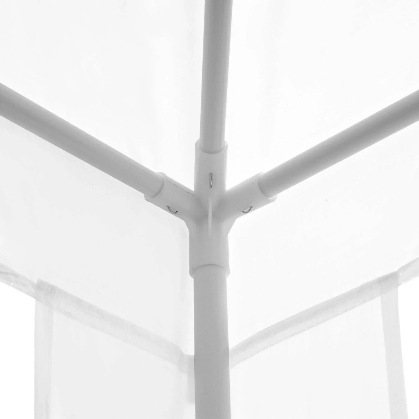 White steel frame corner detail of garden gazebo from ALL4U RETAILER LTD