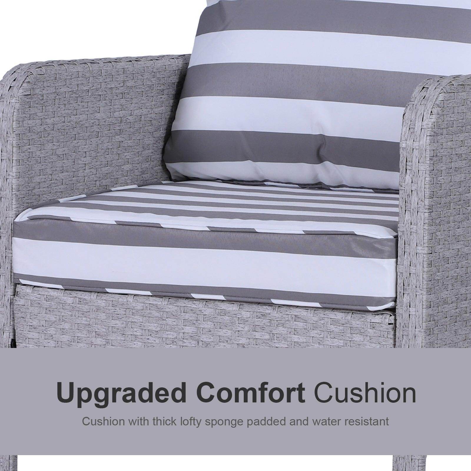 Outsunny 2 Seater Rattan Garden Set - Grey - ALL4U RETAILER LTD