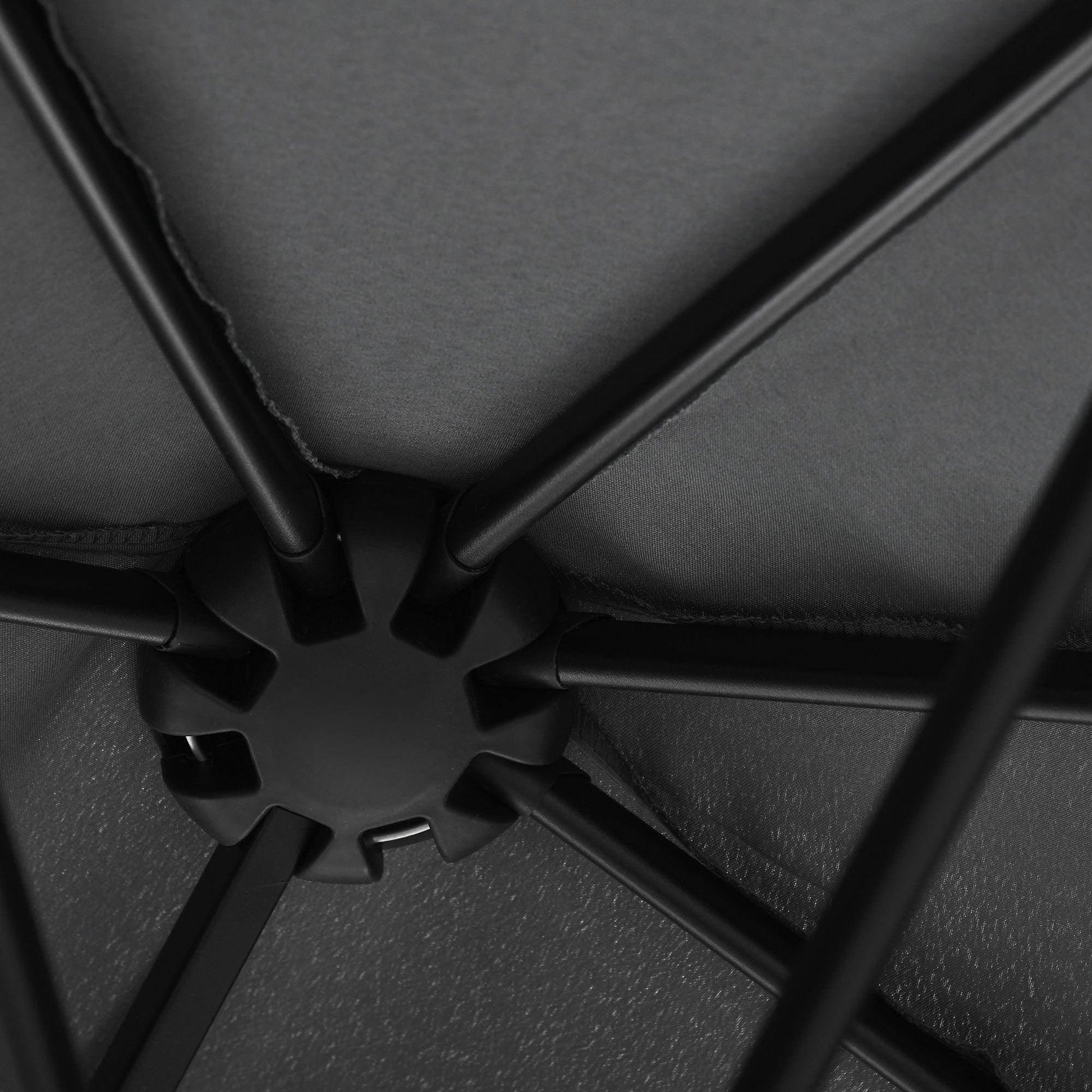 Outsunny 2m Half Parasol - Black - ALL4U RETAILER LTD