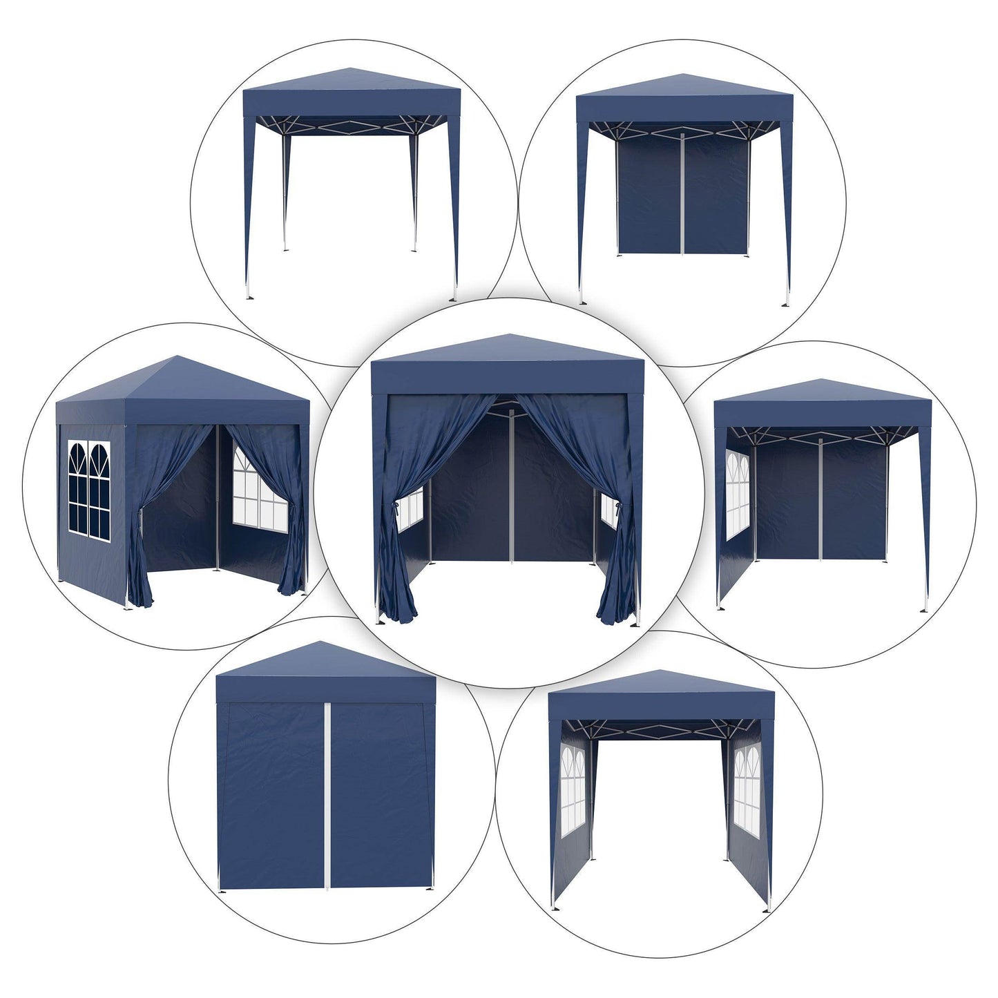 Outsunny 2x2m Pop Up Gazebo - Blue - ALL4U RETAILER LTD