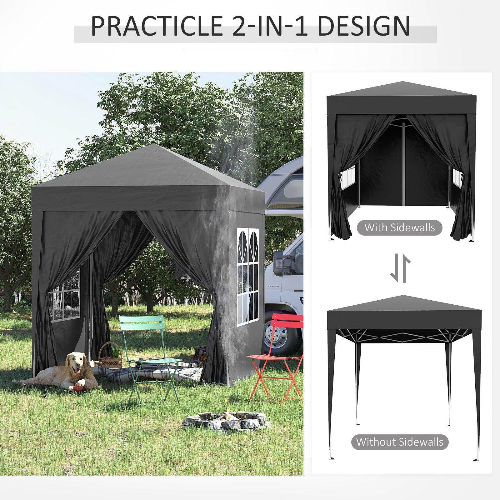 Outsunny 2x2m Pop Up Gazebo in Black - ALL4U RETAILER LTD