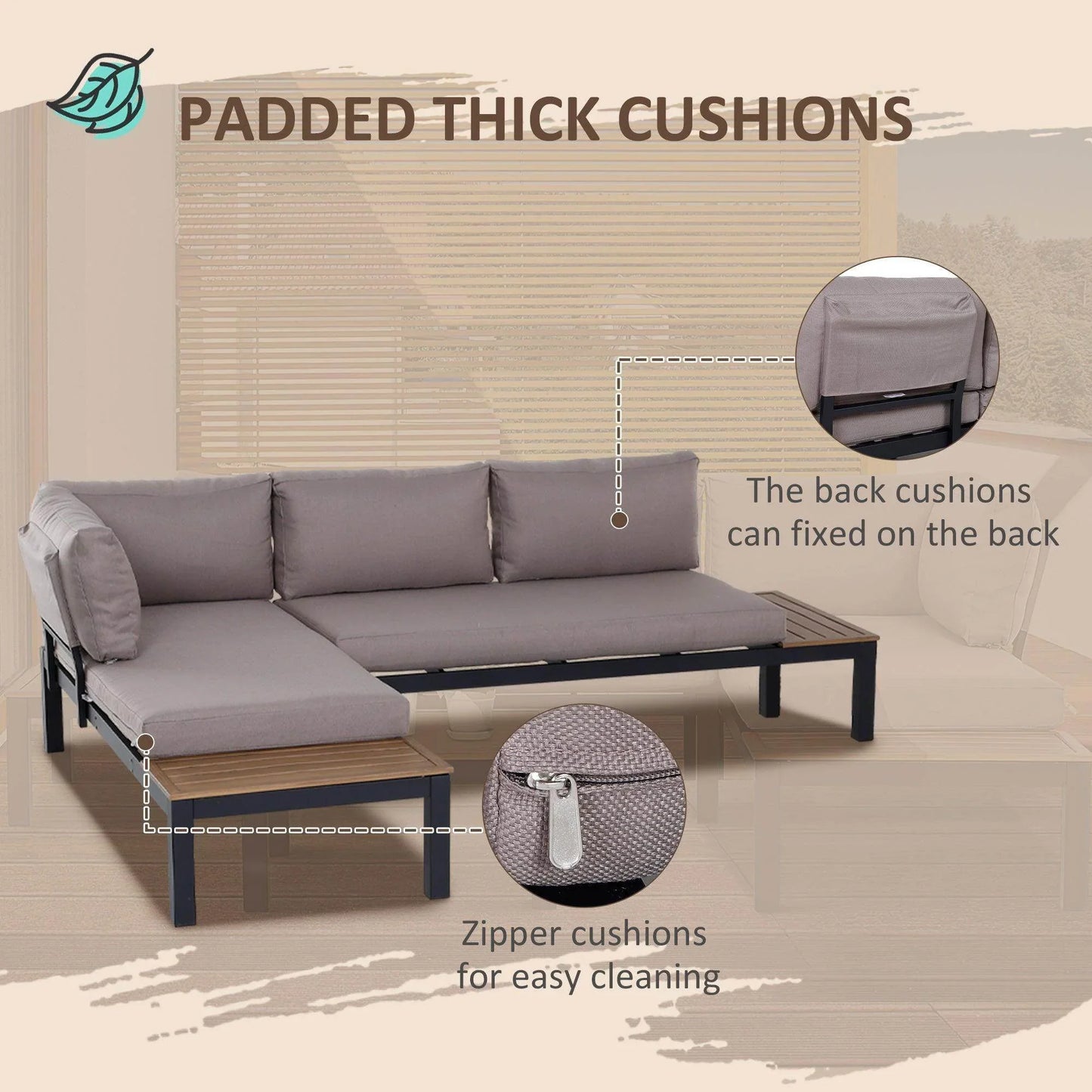 Outsunny 3-Piece Garden Furniture Set - ALL4U RETAILER LTD