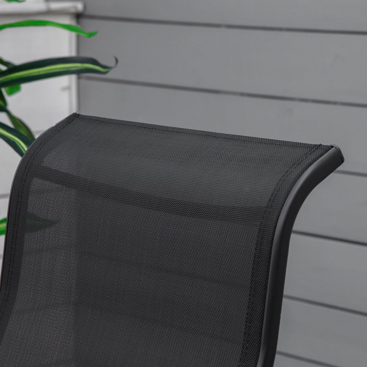 Outsunny 3-Piece Outdoor Glider Rocking Chair Set with Table - Black - ALL4U RETAILER LTD