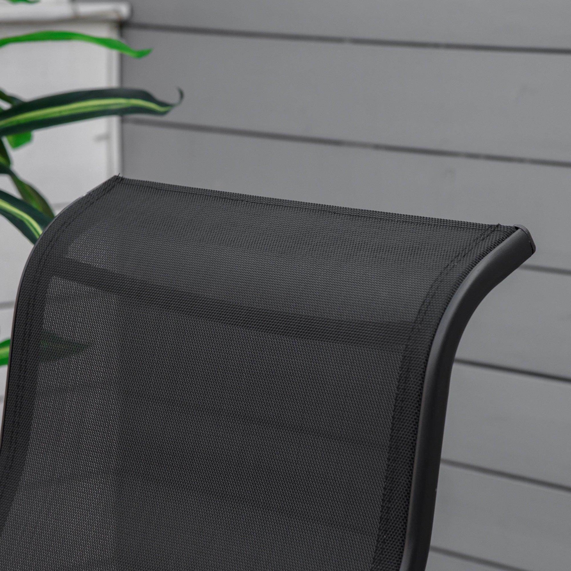 Outsunny 3-Piece Outdoor Glider Rocking Chair Set with Table - Black - ALL4U RETAILER LTD