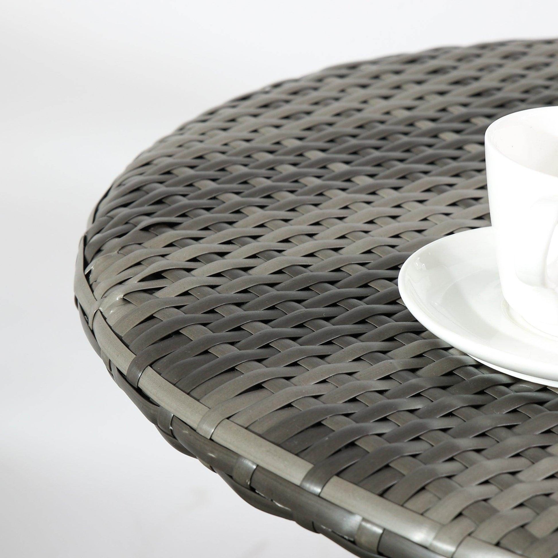 Outsunny 3-Piece Rattan Bistro Set for Outdoor Spaces - ALL4U RETAILER LTD