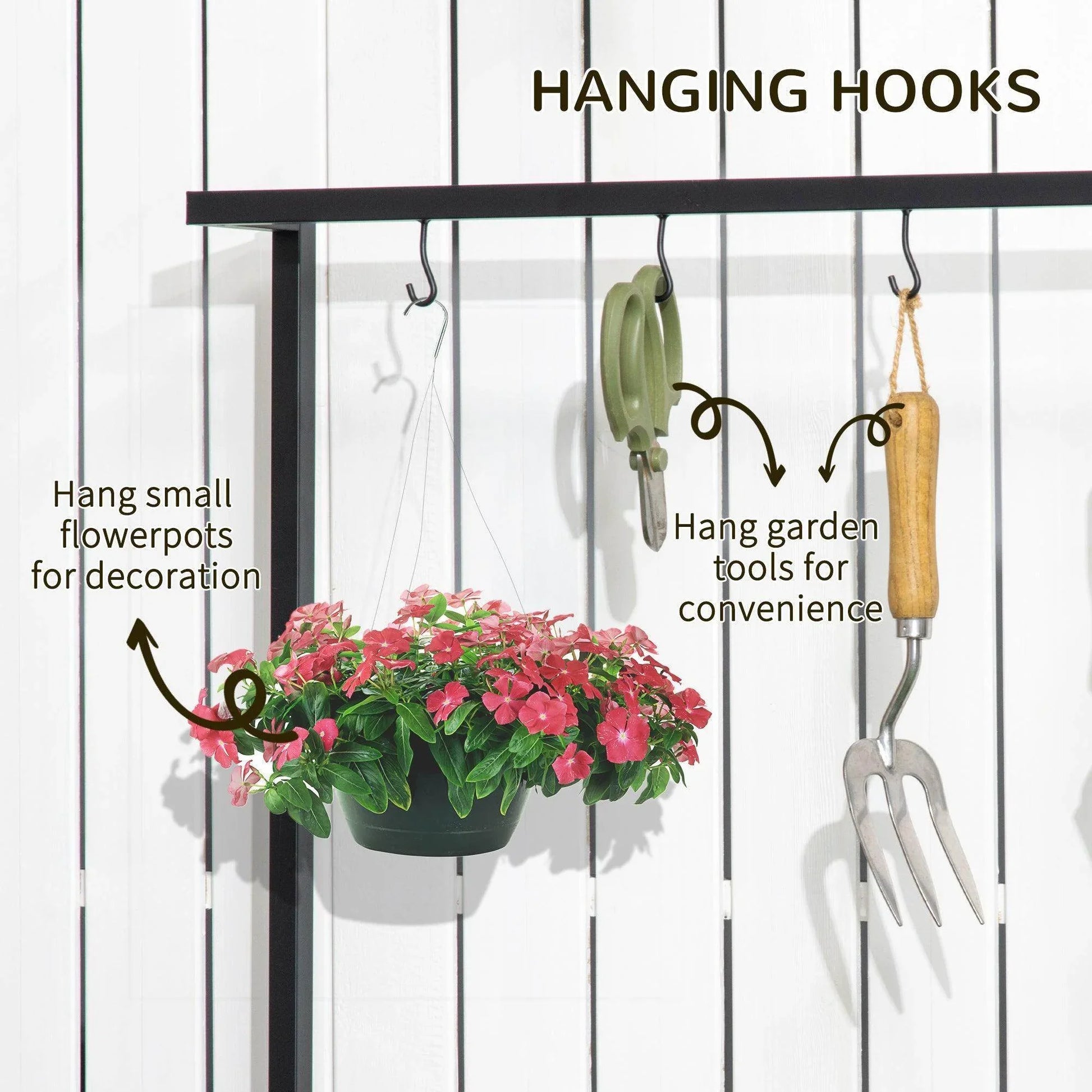 Outsunny 3-Tier Plant Stand with Hooks - ALL4U RETAILER LTD