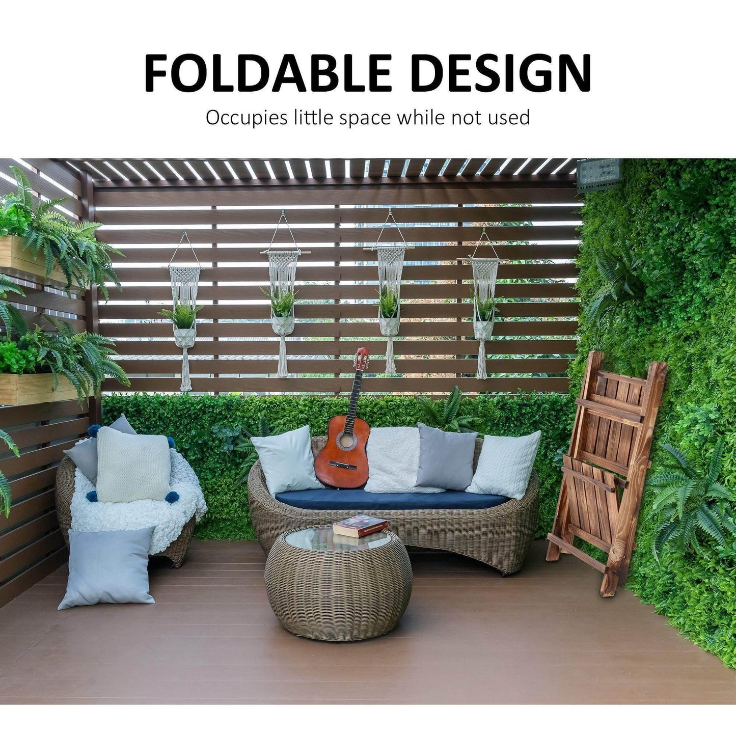 Outsunny 3-Tier Wooden Folding Plant Stand - ALL4U RETAILER LTD