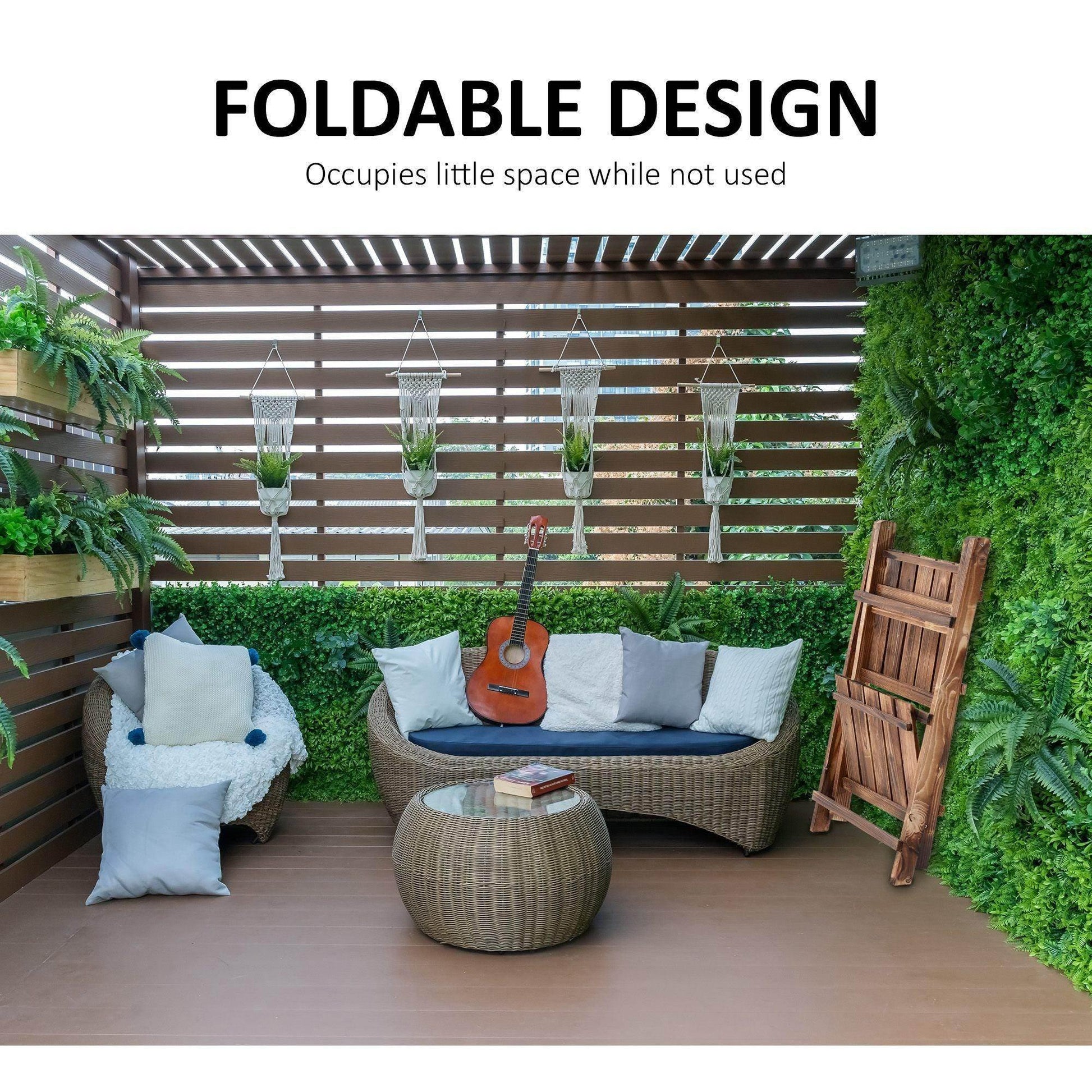 Outsunny 3-Tier Wooden Folding Plant Stand - ALL4U RETAILER LTD