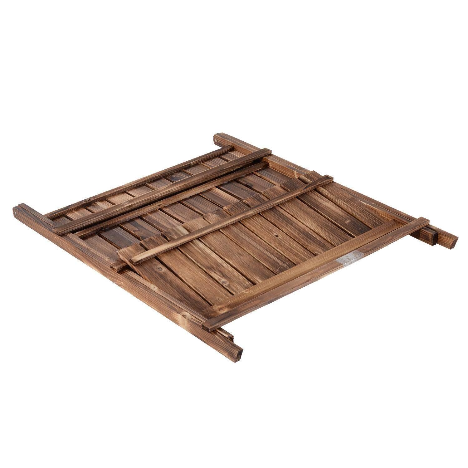Outsunny 3-Tier Wooden Folding Plant Stand - ALL4U RETAILER LTD
