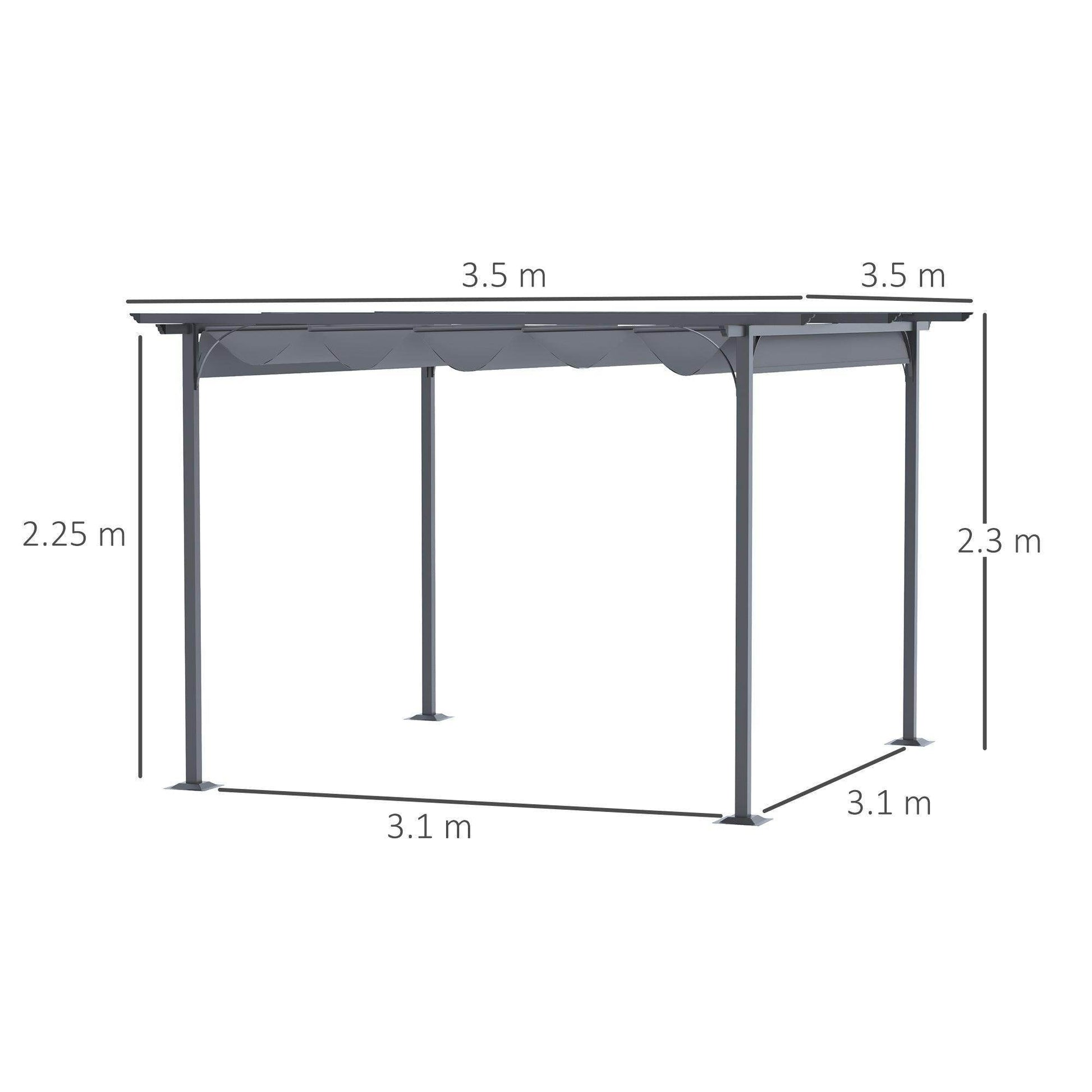 Outsunny 3.5M Metal Pergola Gazebo - Elegant Shade Solution - ALL4U RETAILER LTD