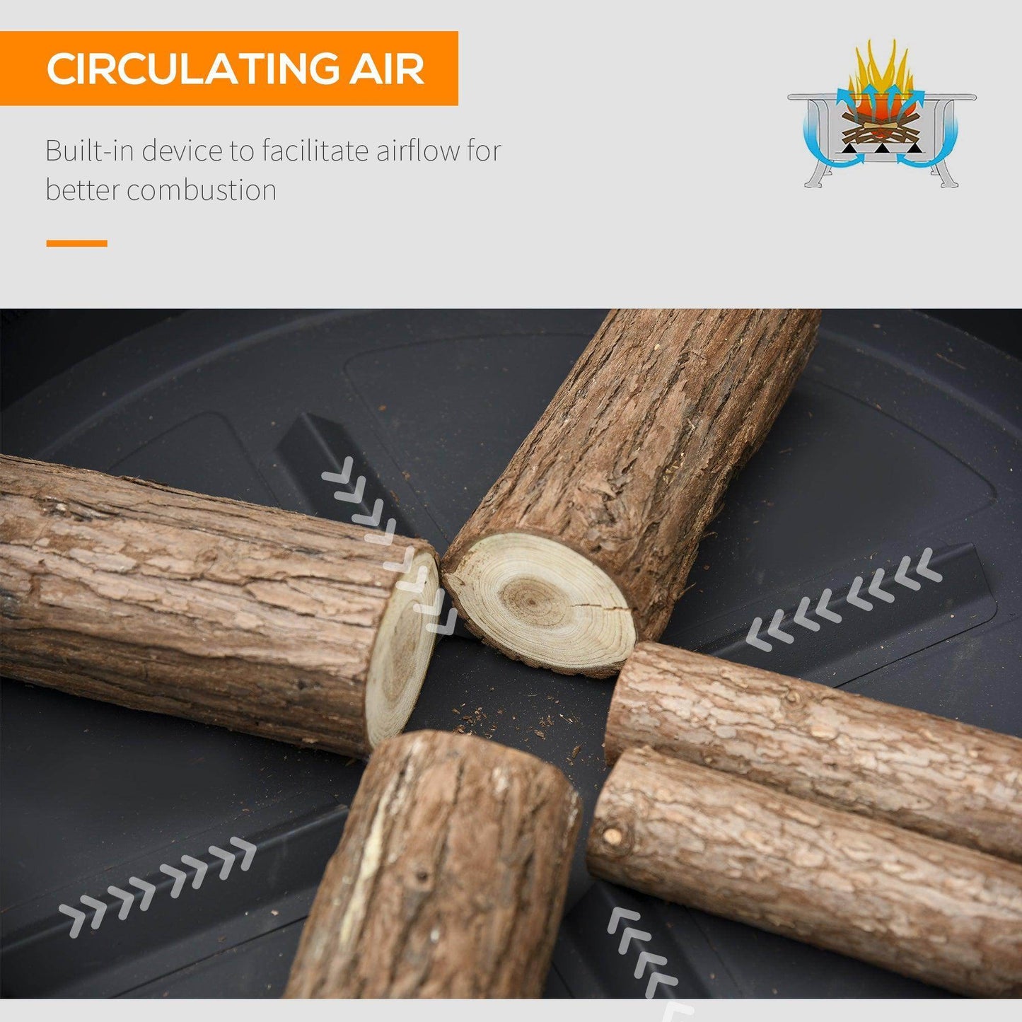 Outsunny 30 Steel Fire Pit with Grill - 2-in-1 Outdoor Cooker - ALL4U RETAILER LTD