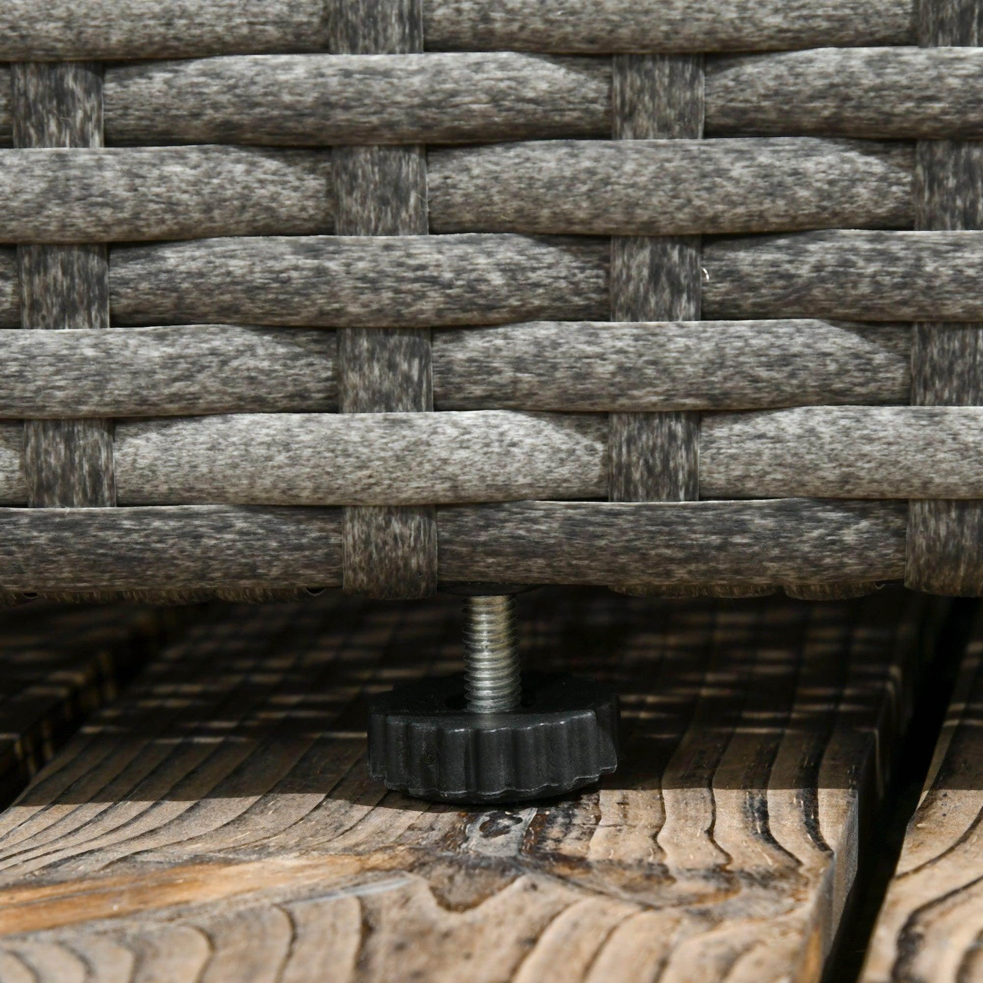 Outsunny 3 Pieces Rattan Garden Furniture 4 Seater Outdoor Patio Corner Sofa Chair Set with Coffee Table Thick Cushions Grey - ALL4U RETAILER LTD