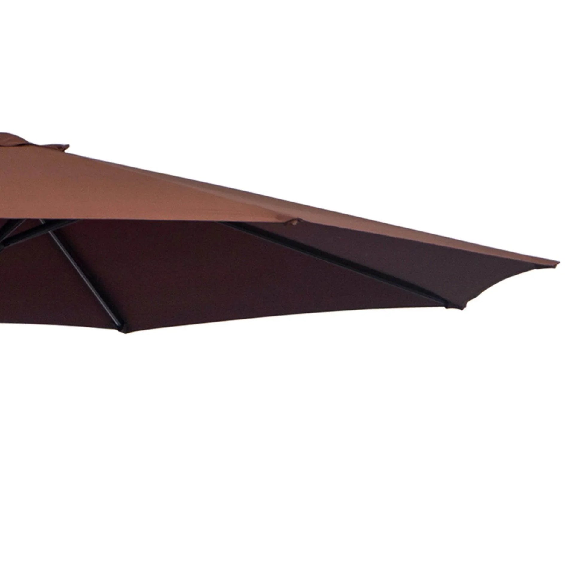 Outsunny 3m hanging umbrella parasol in coffee color with black frame, outdoor garden shade