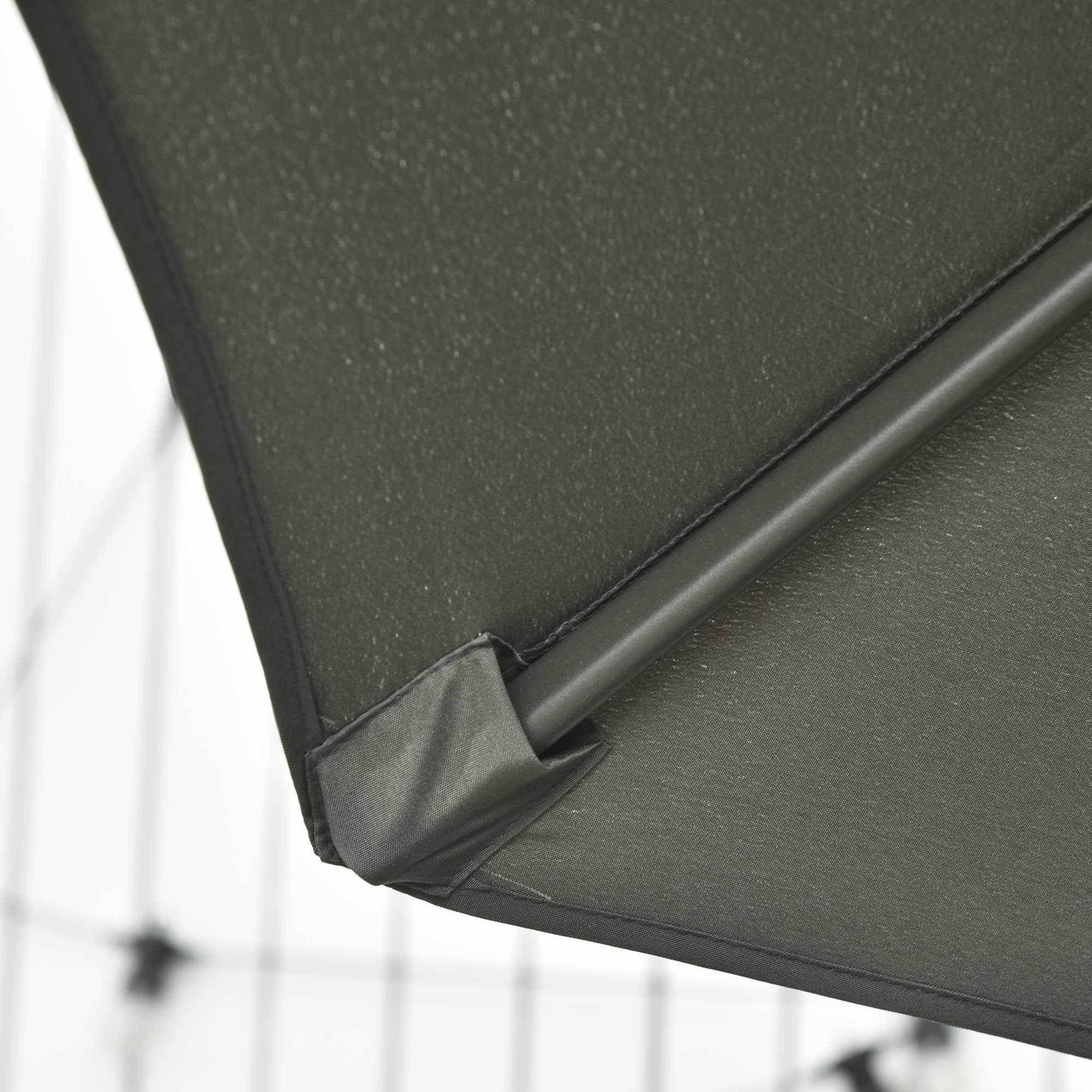 Outsunny 3m Patio Umbrella with Cross Base- Dark Grey - ALL4U RETAILER LTD