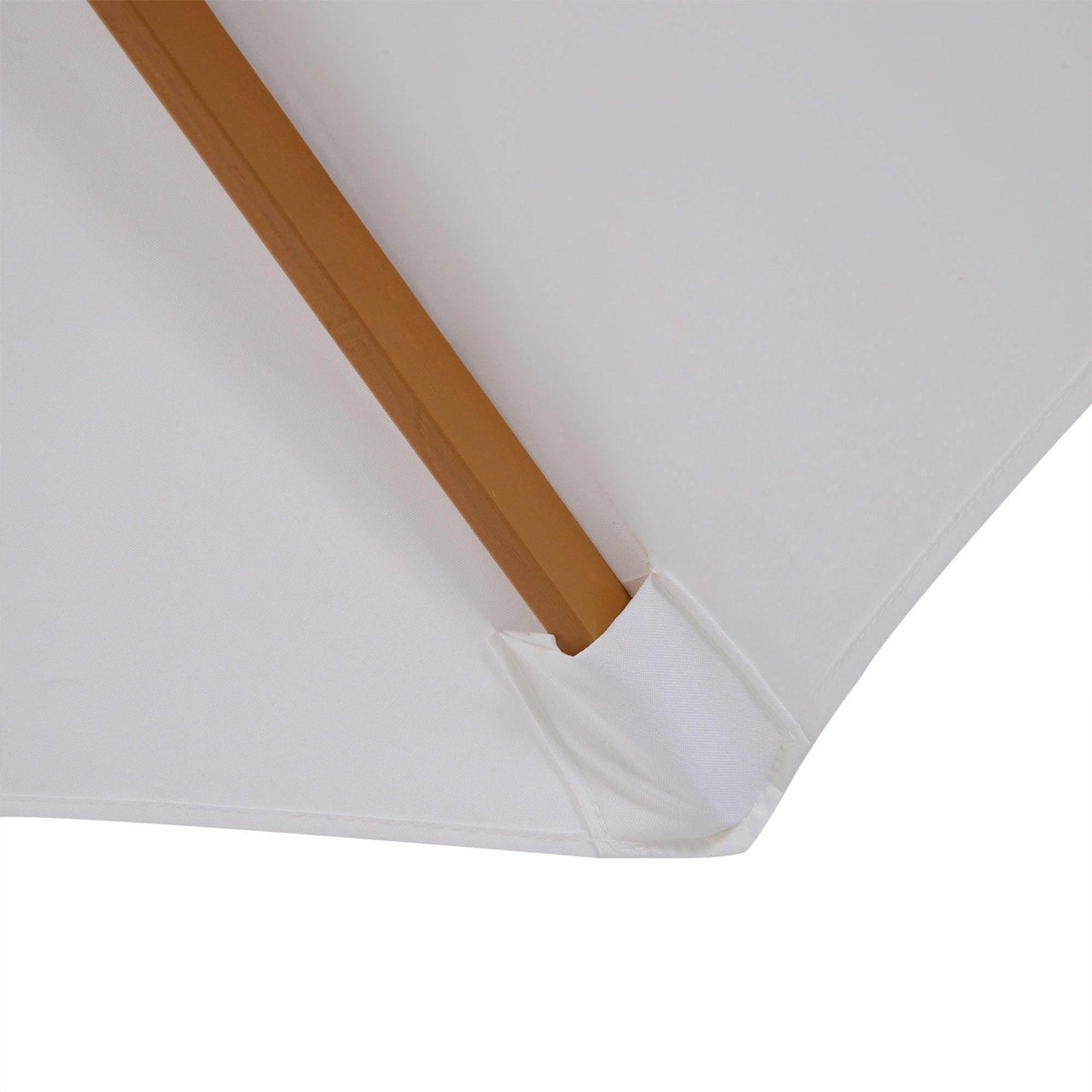 Outsunny 3m Wooden Garden Umbrella - Cream White - ALL4U RETAILER LTD