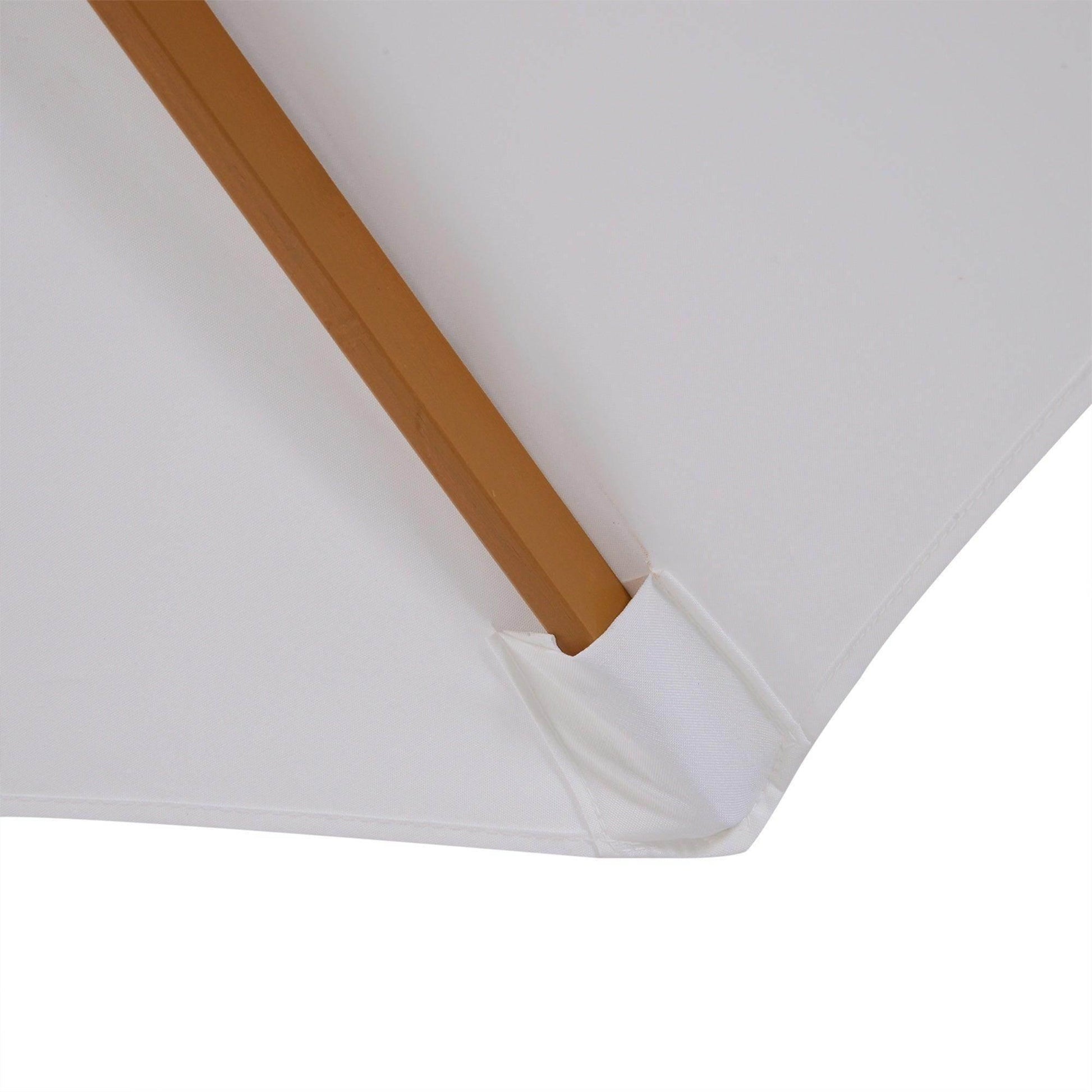 Outsunny 3m Wooden Garden Umbrella - Cream White - ALL4U RETAILER LTD