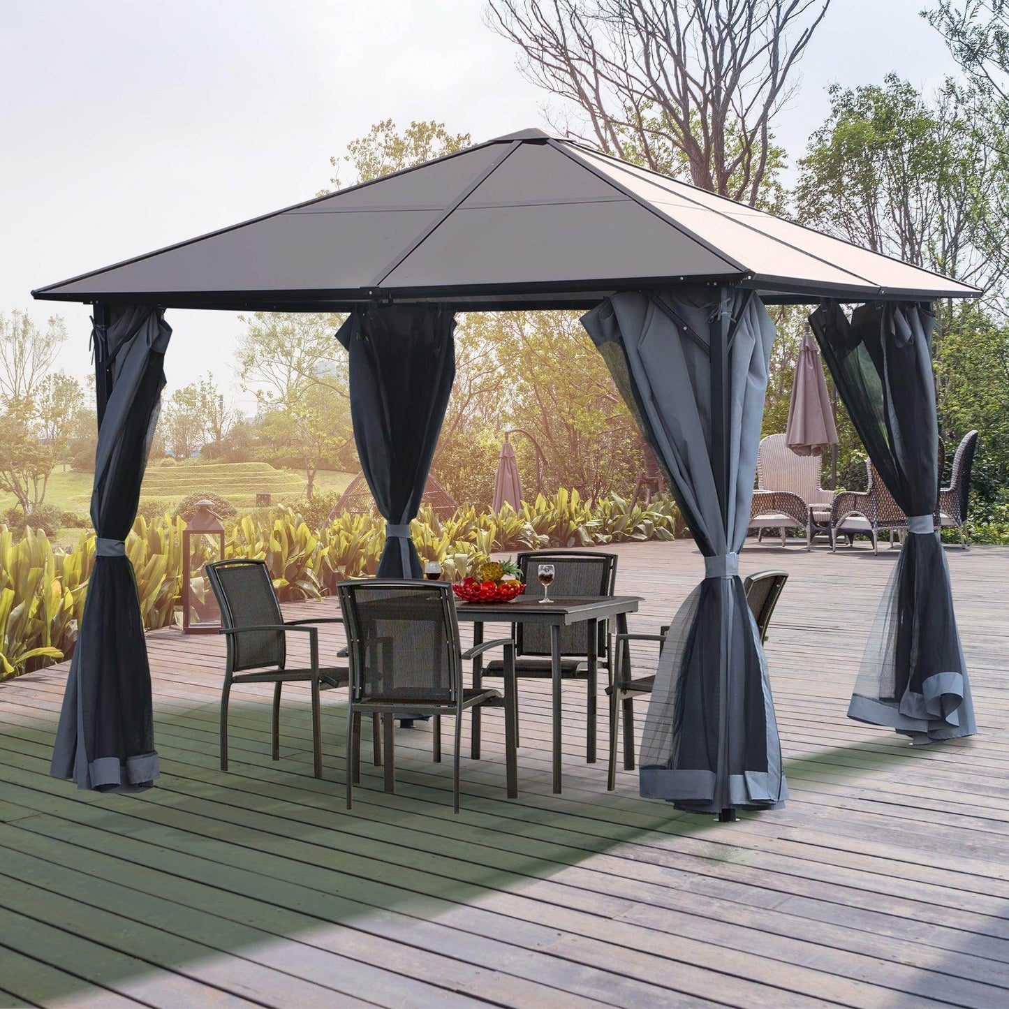 Outsunny 3m x 3m Outdoor Party Tent - Grey - ALL4U RETAILER LTD