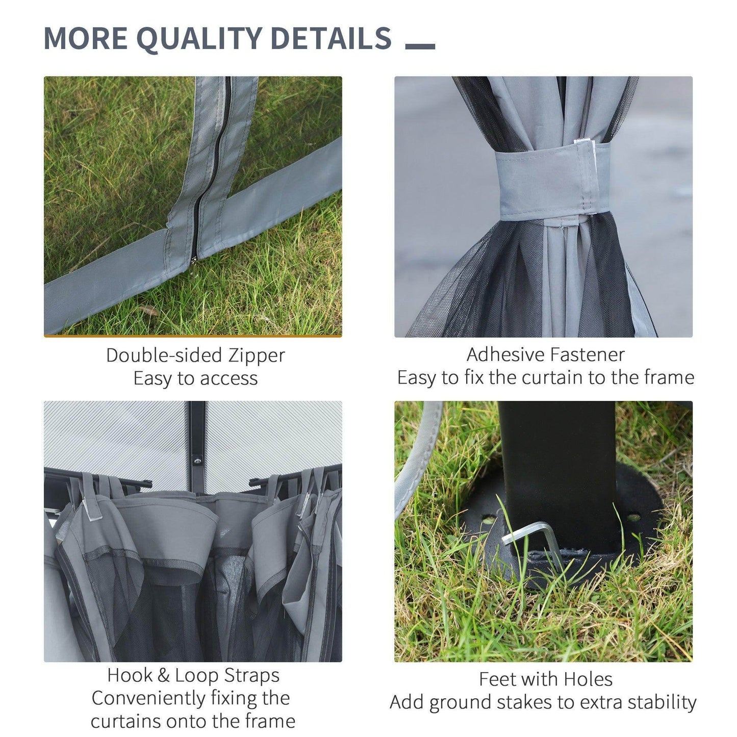 Outsunny 3m x 3m Outdoor Party Tent - Grey - ALL4U RETAILER LTD