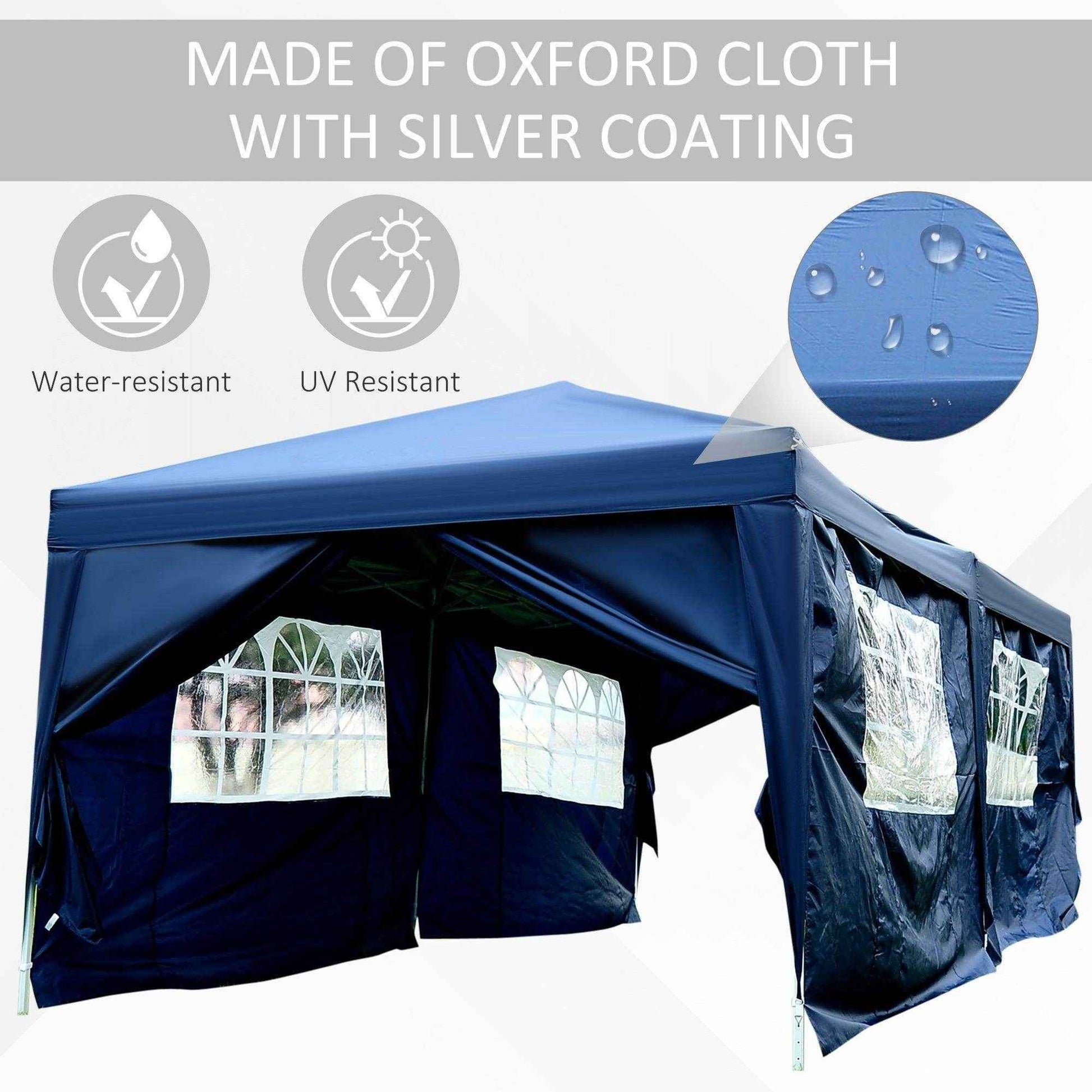 Outsunny 3m x 6m Pop Up Gazebo - Blue - ALL4U RETAILER LTD