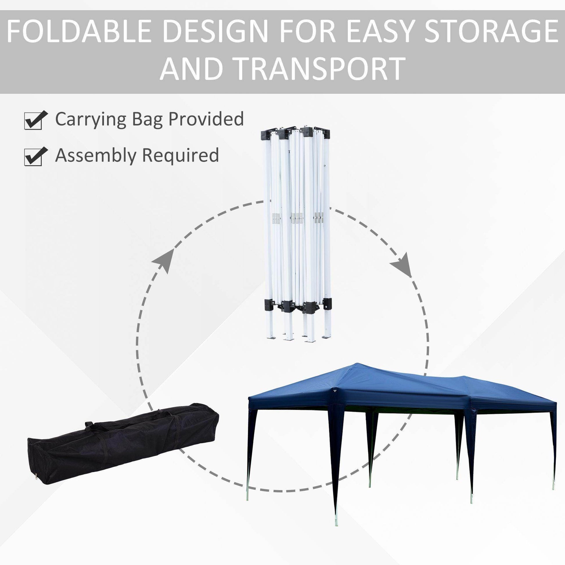 Outsunny 3m x 6m Pop Up Gazebo - Blue - ALL4U RETAILER LTD