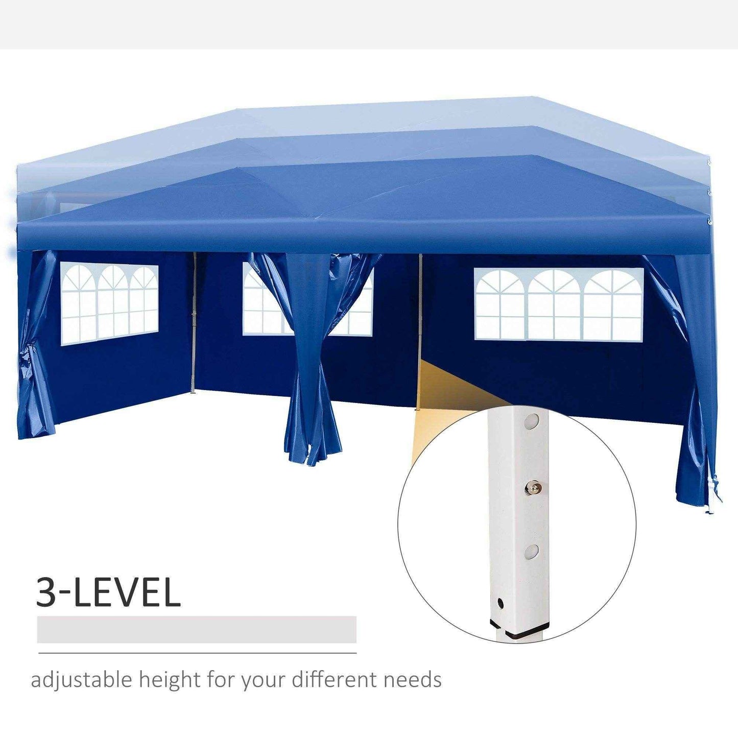 Outsunny 3m x 6m Pop Up Gazebo - Blue - ALL4U RETAILER LTD