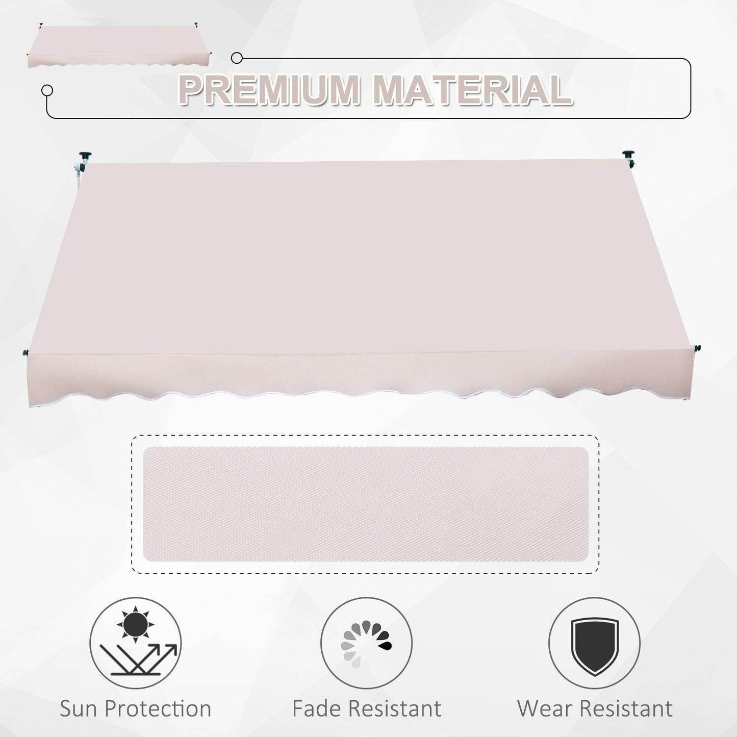 Outsunny 3x1.5m Patio Awning - Retractable Shade - ALL4U RETAILER LTD