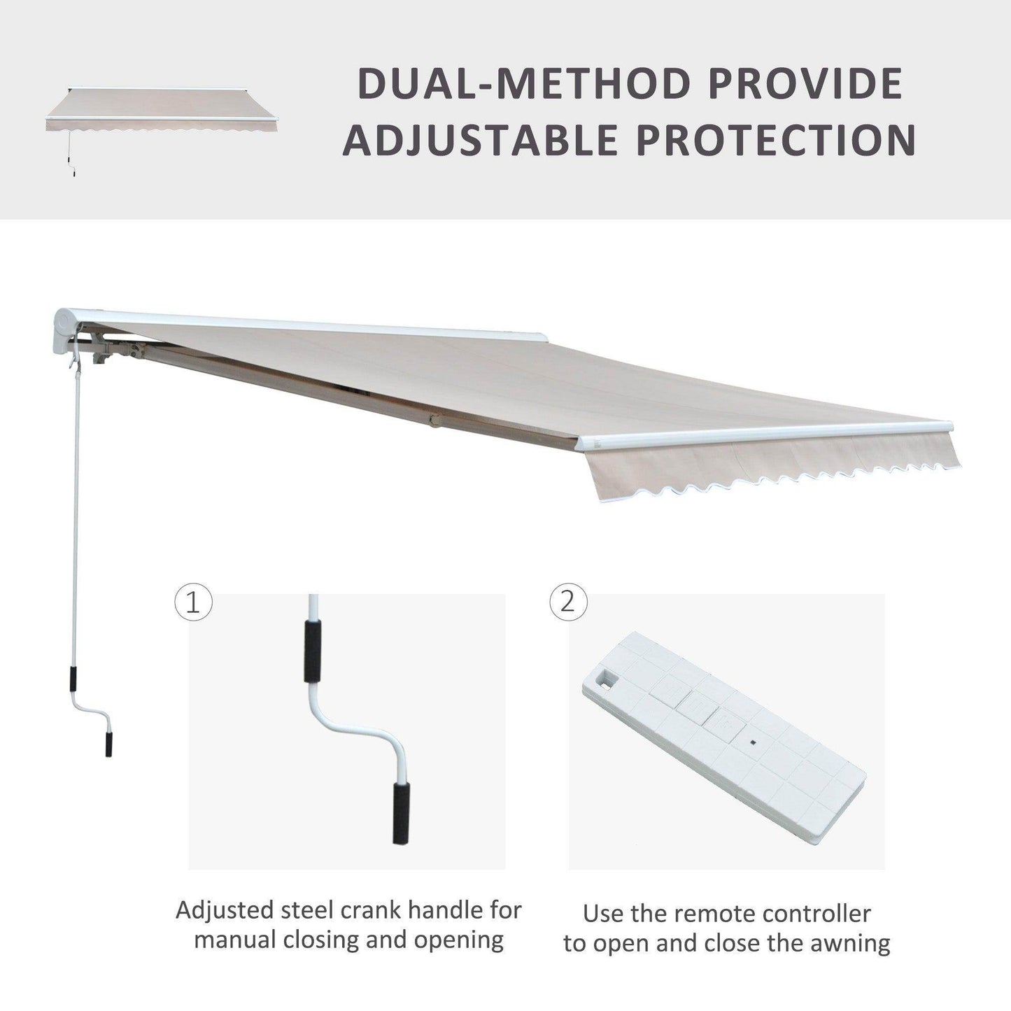 Outsunny 3x2.5M Retractable Awning - ALL4U RETAILER LTD