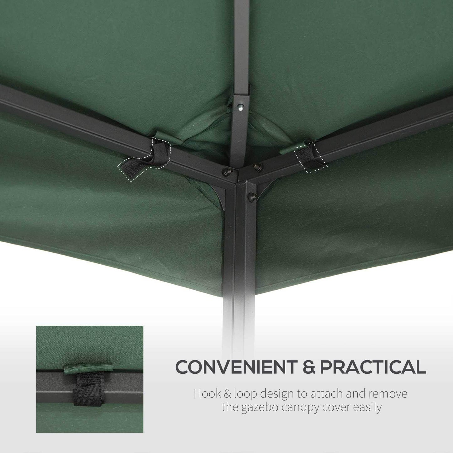 Outsunny 3x3m Double Tier Gazebo Top - Dark Green - ALL4U RETAILER LTD