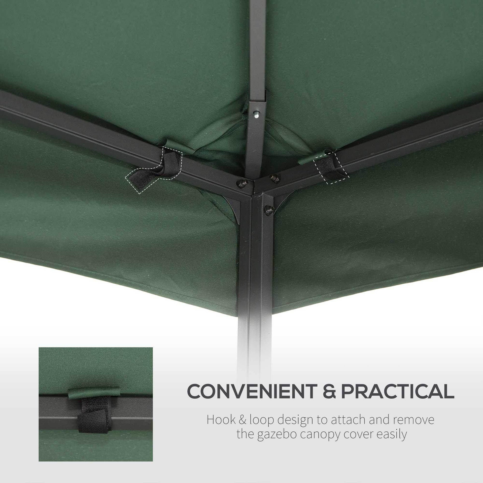 Outsunny 3x3m Double Tier Gazebo Top - Dark Green - ALL4U RETAILER LTD