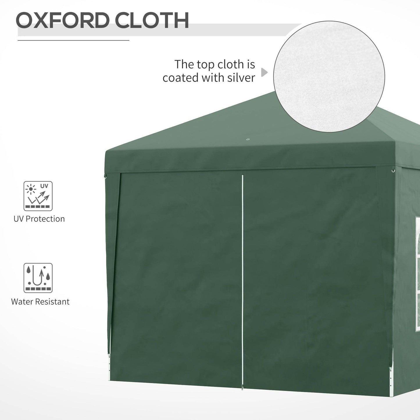 Outsunny 3x3m Green Pop Up Gazebo - ALL4U RETAILER LTD