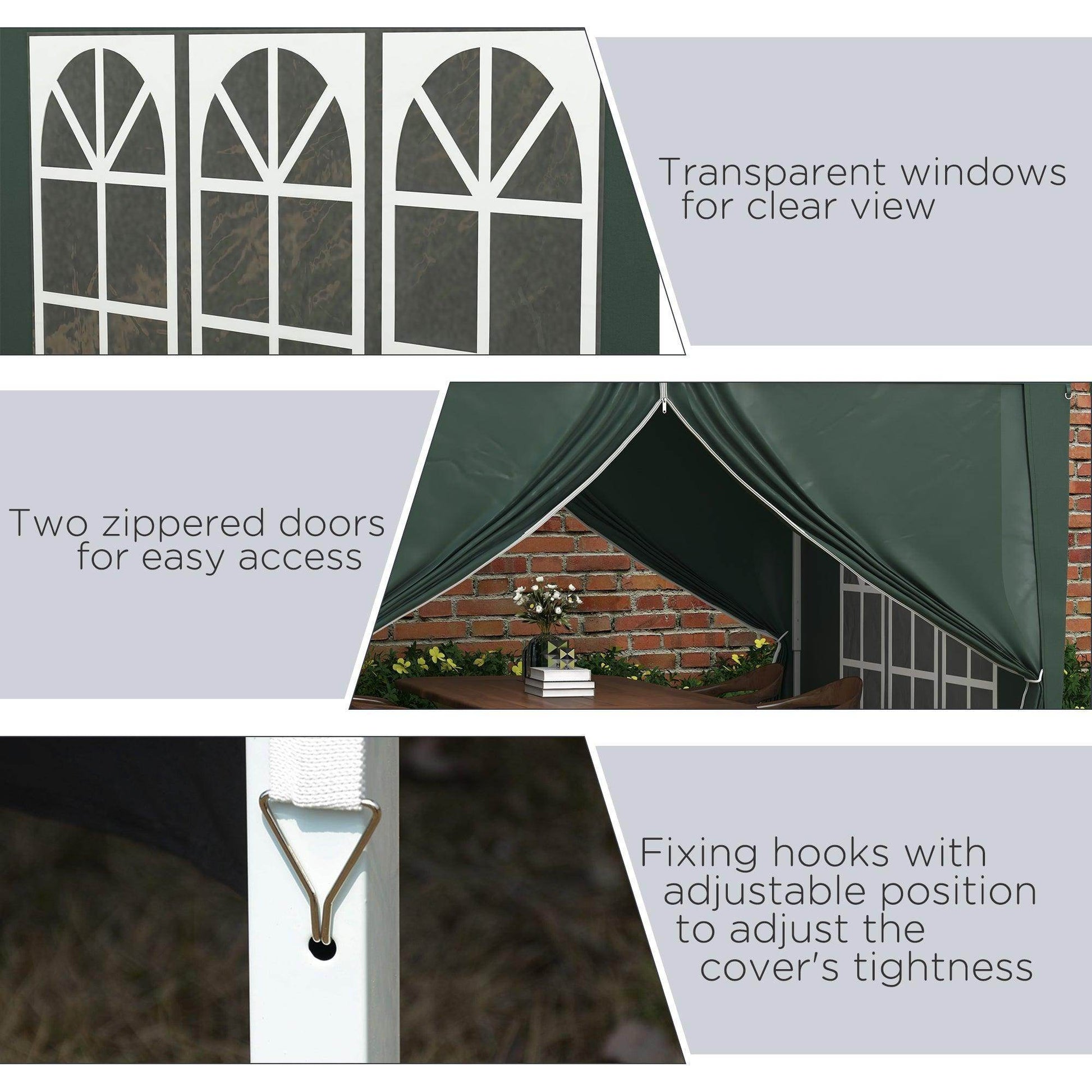 Outsunny 3x3m Green Pop Up Gazebo - ALL4U RETAILER LTD