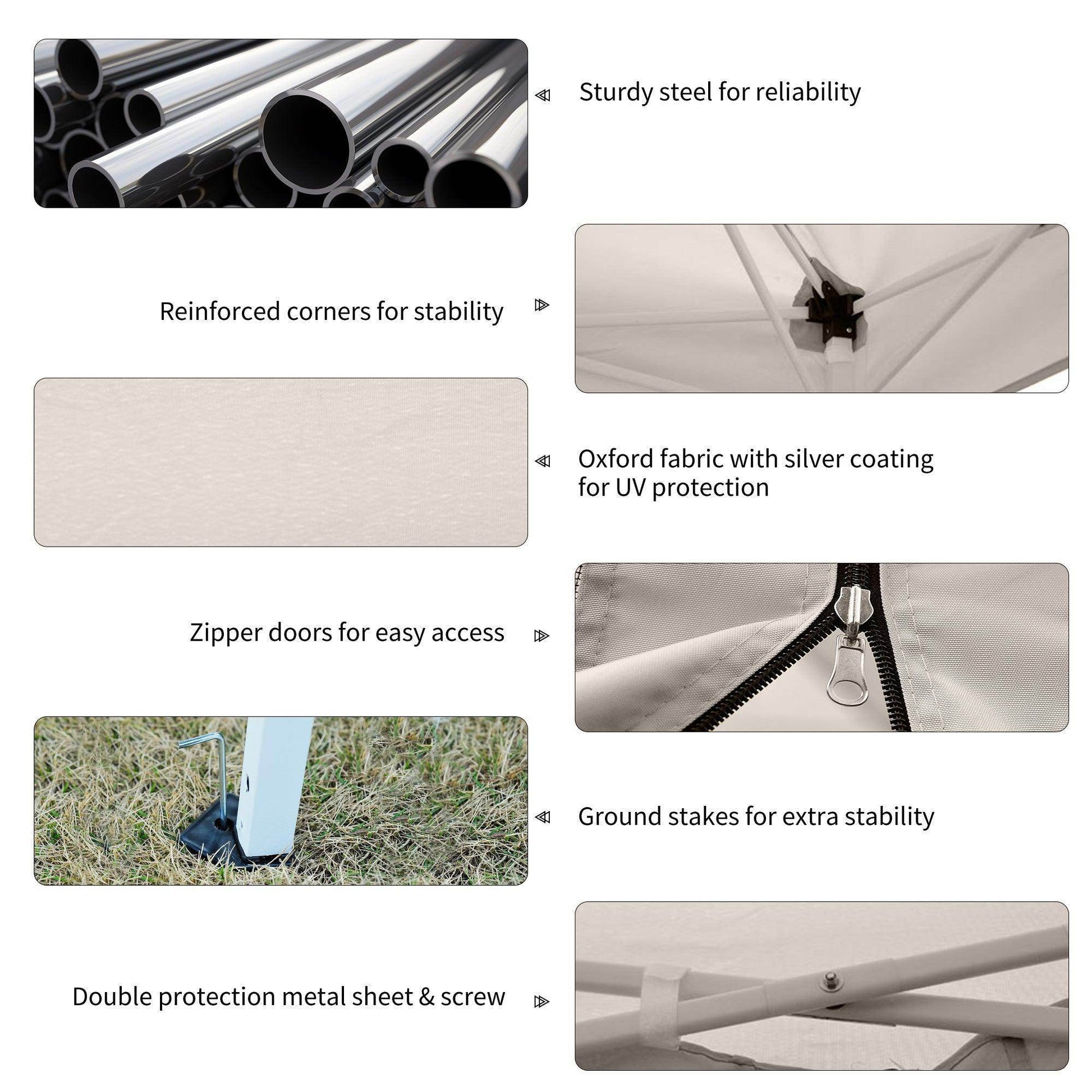 Outsunny 3x3m Mesh Gazebo-Tan - ALL4U RETAILER LTD