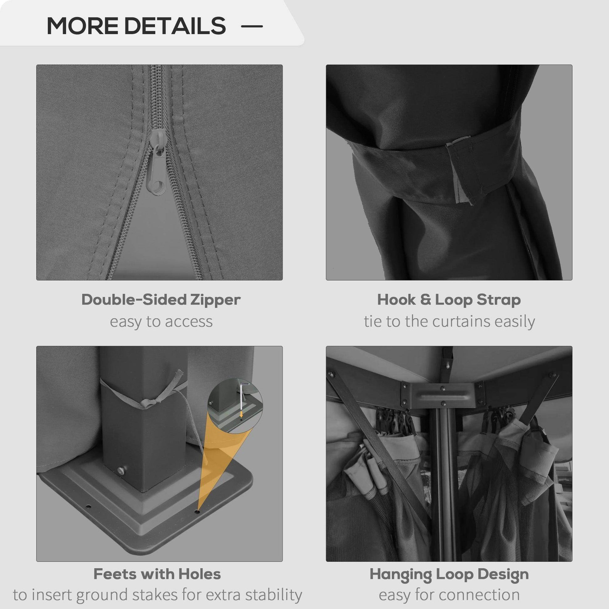 Outsunny 3x3m Patio Gazebo - Weatherproof Tent with Curtains - ALL4U RETAILER LTD