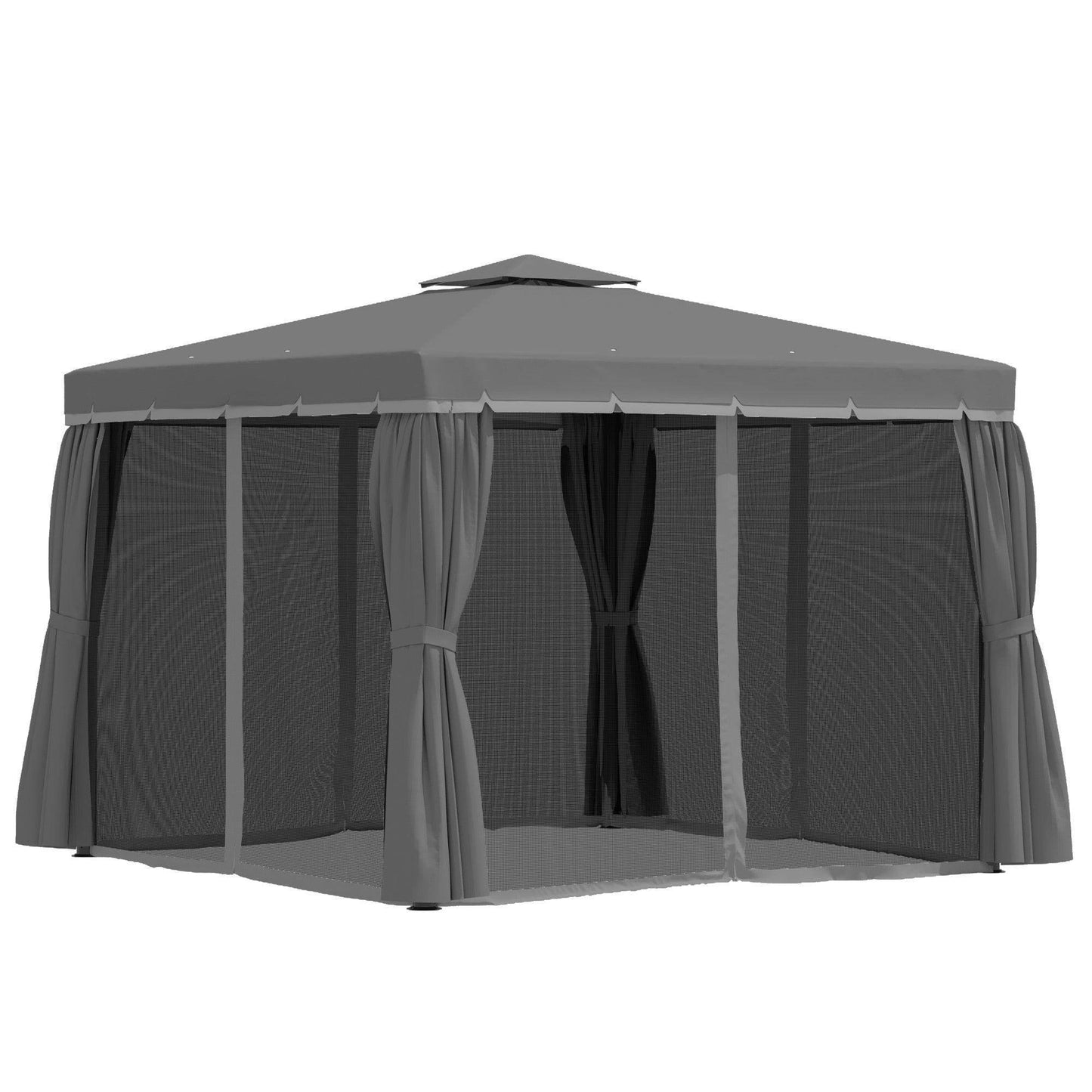 Outsunny 3x3m Patio Gazebo - Weatherproof Tent with Curtains - ALL4U RETAILER LTD