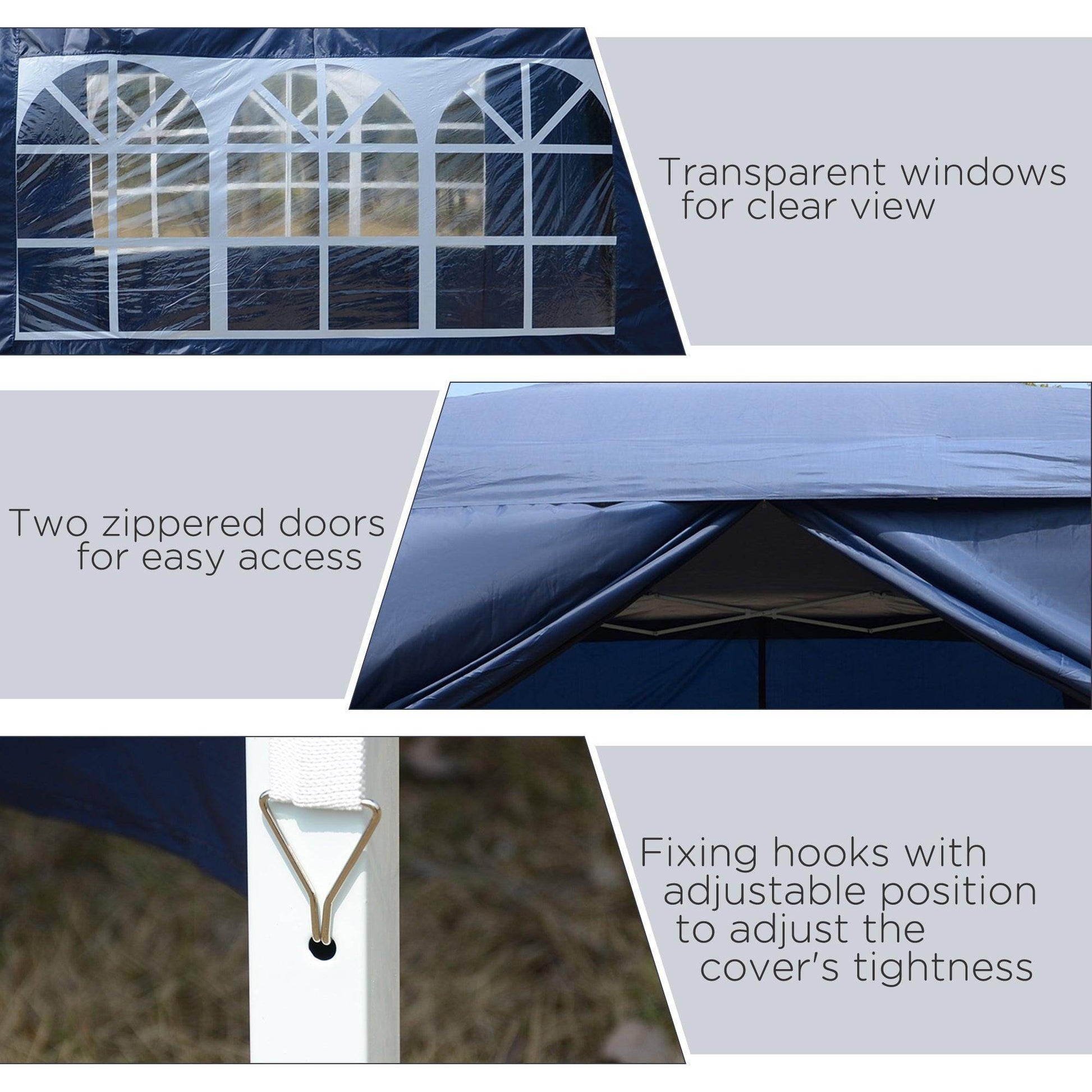Outsunny 3x3m Water Resistant Gazebo - Blue - ALL4U RETAILER LTD