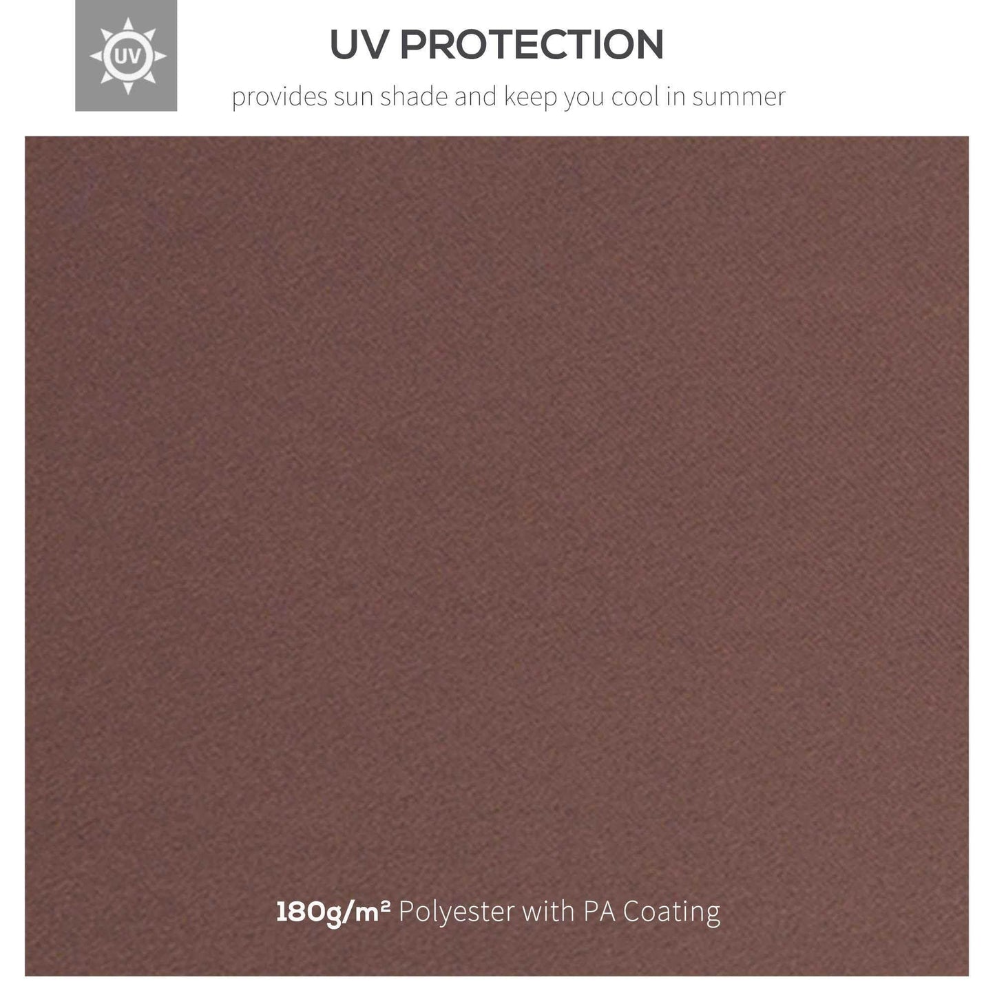 Brown 180g/m² polyester gazebo replacement roof canopy with PA coating for UV protection