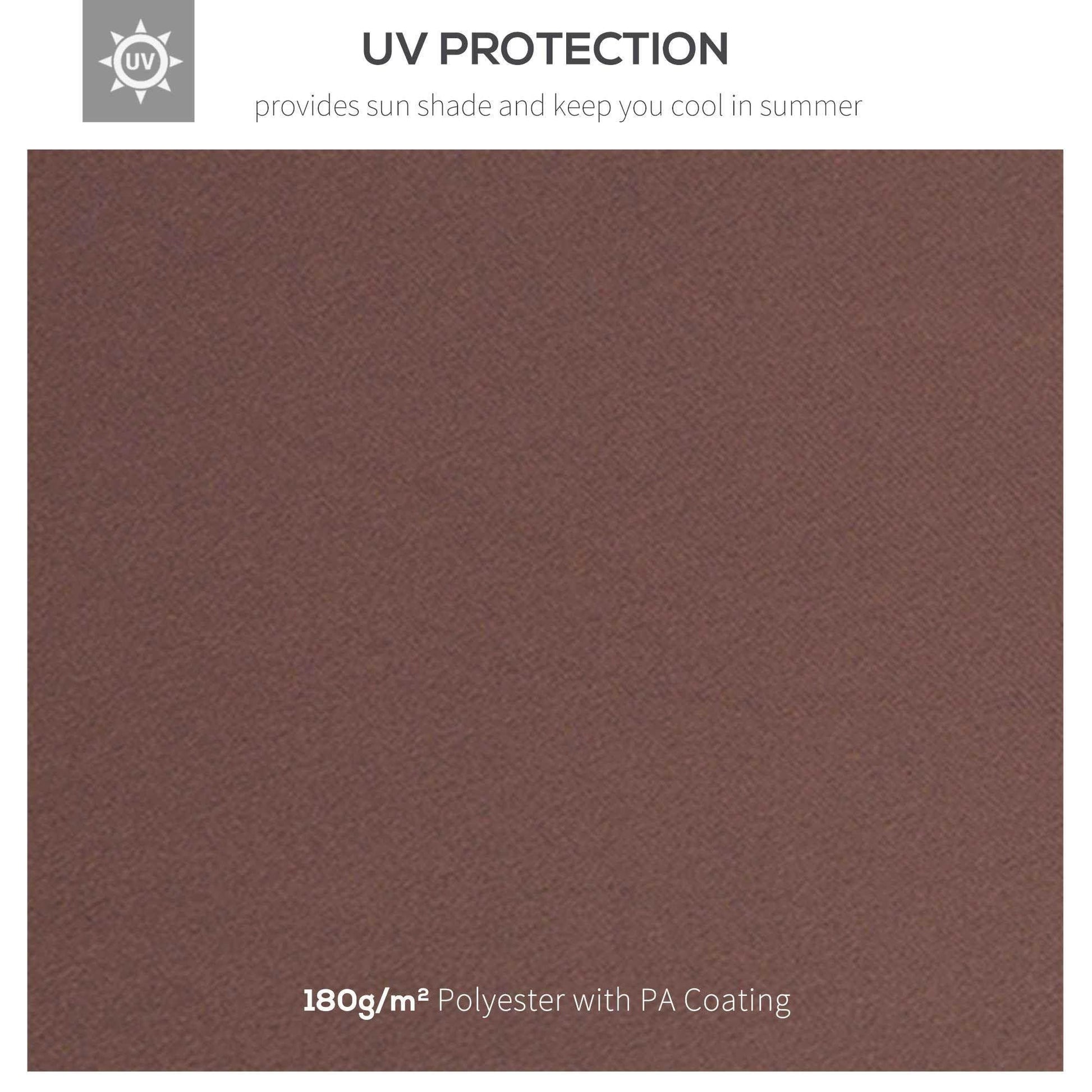 Brown 180g/m² polyester gazebo replacement roof canopy with PA coating for UV protection