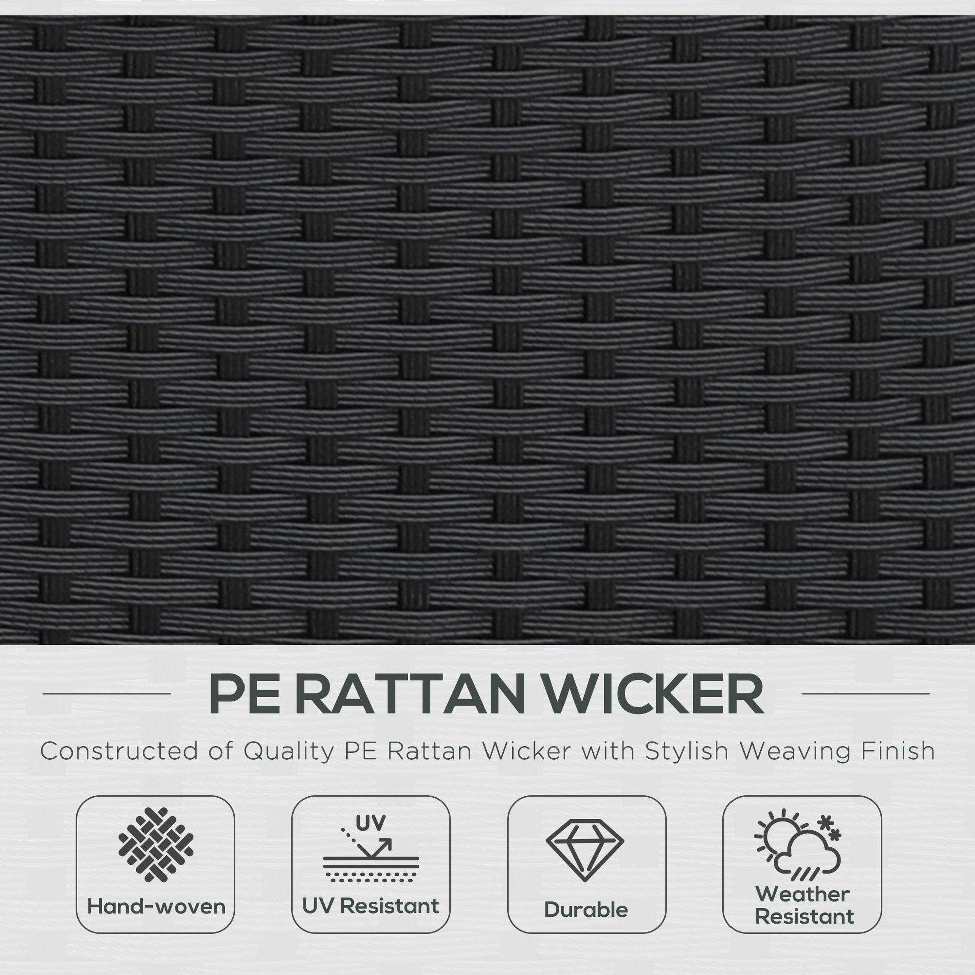 Outsunny 4-Piece Round Wicker Daybed Set - ALL4U RETAILER LTD