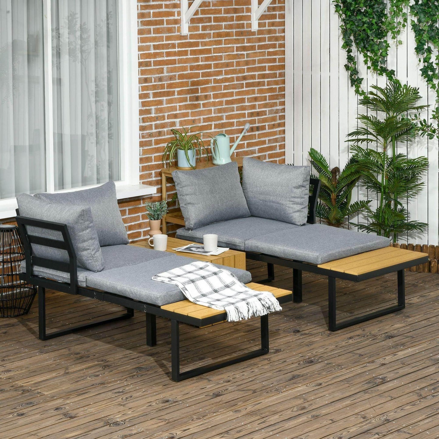 Outsunny 4-Seater Outdoor Sofa Set - ALL4U RETAILER LTD
