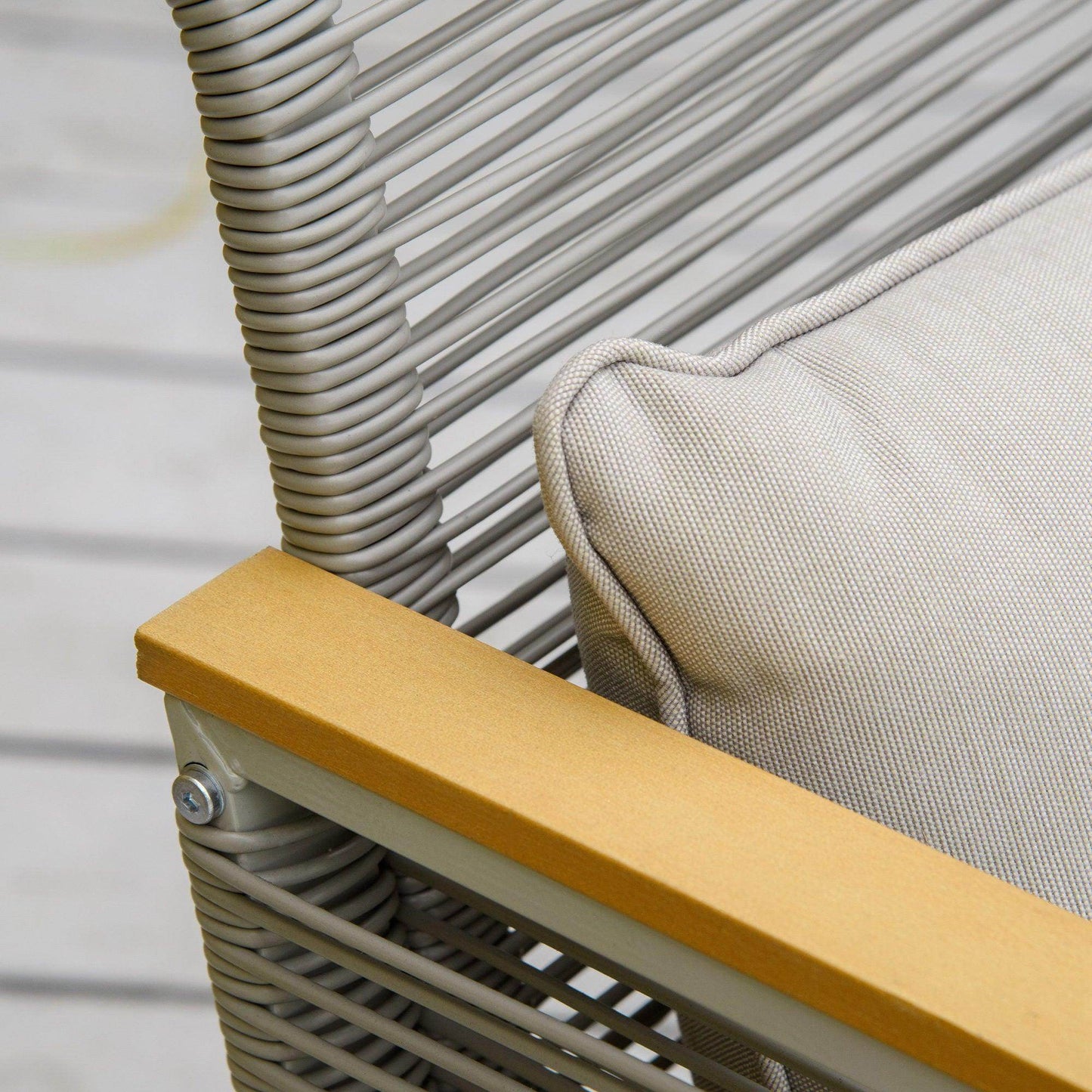 Outsunny 4-Seater Wicker Patio Set - Grey - ALL4U RETAILER LTD