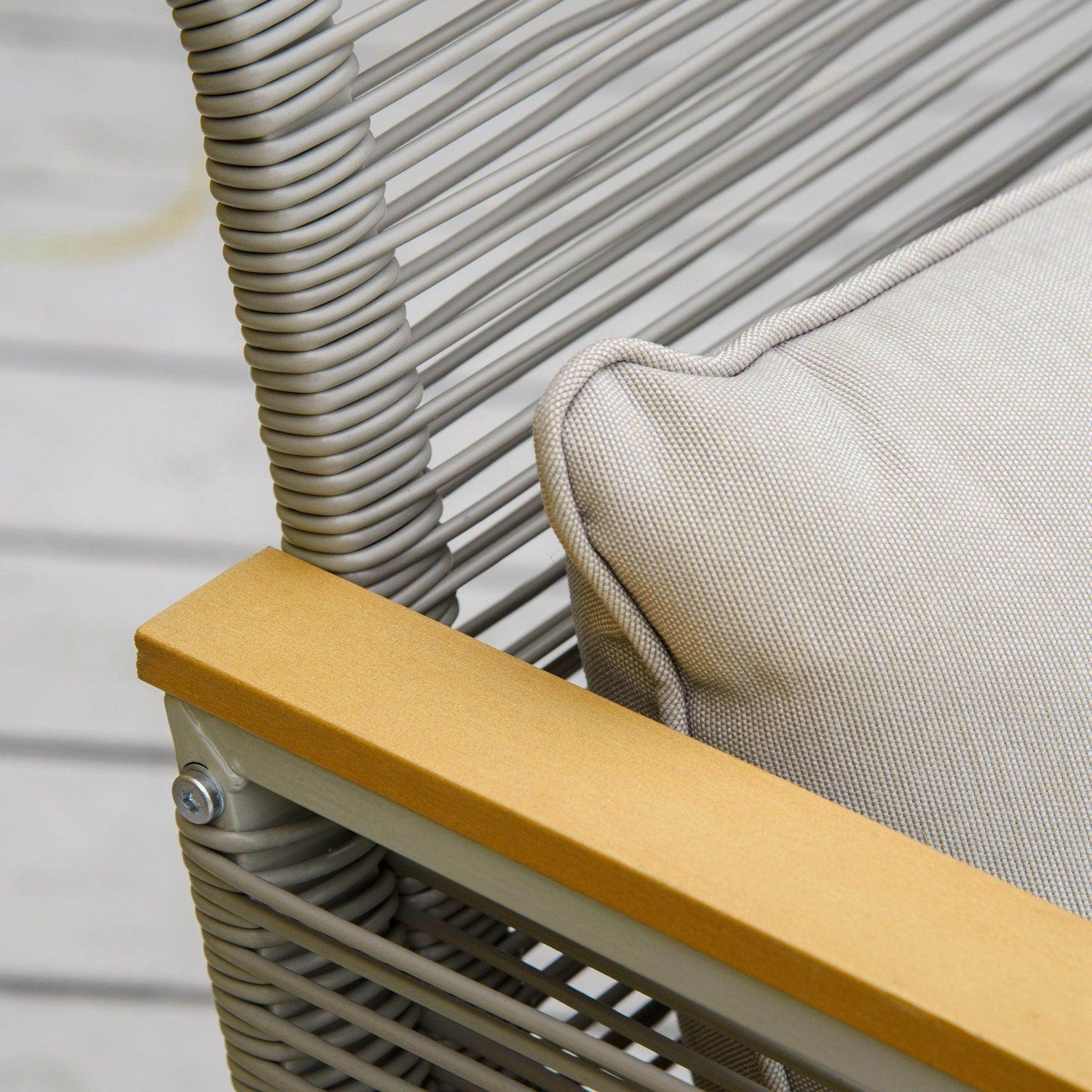 Outsunny 4-Seater Wicker Patio Set - Grey - ALL4U RETAILER LTD