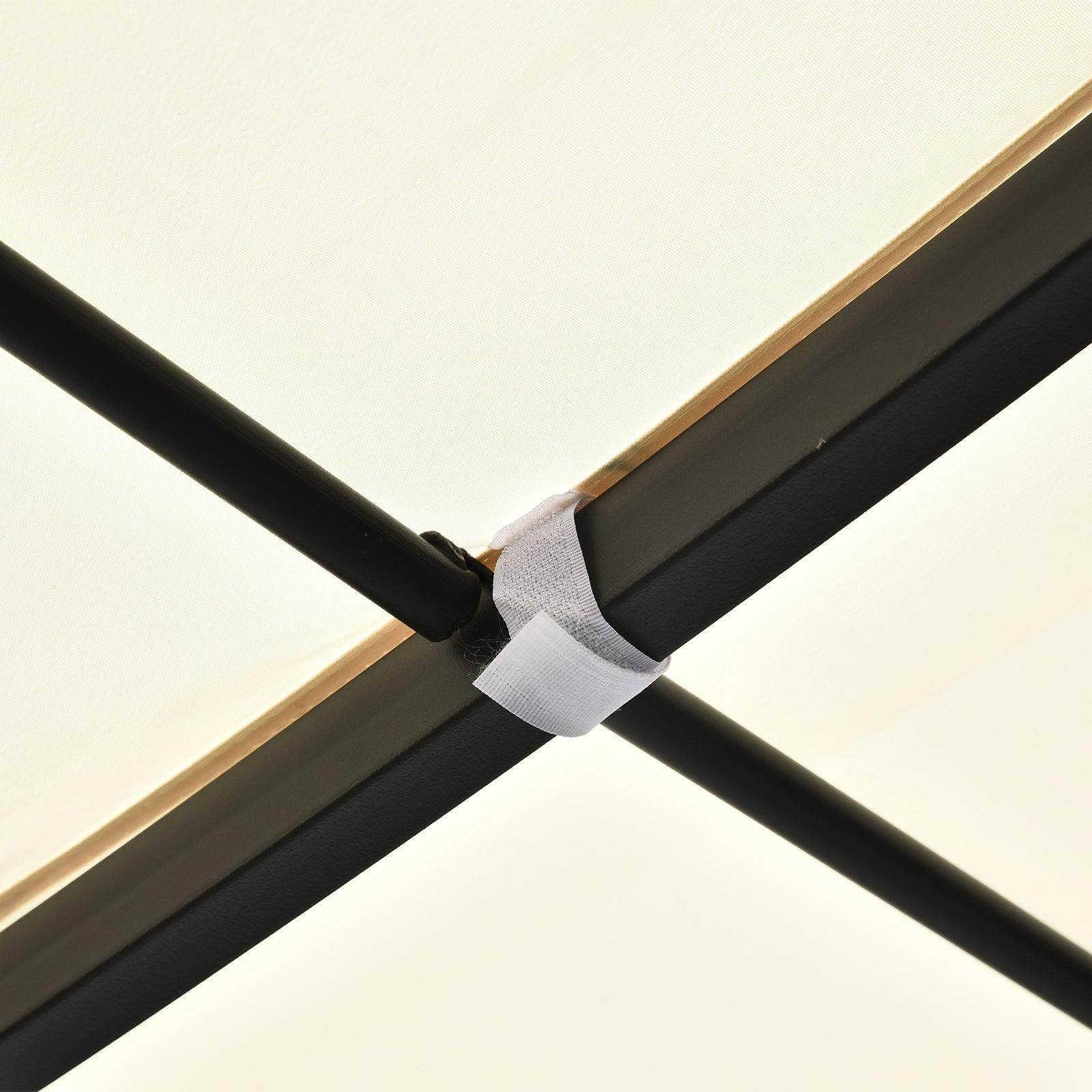 Outsunny 4x3m Metal Wall Gazebo - Cream - ALL4U RETAILER LTD