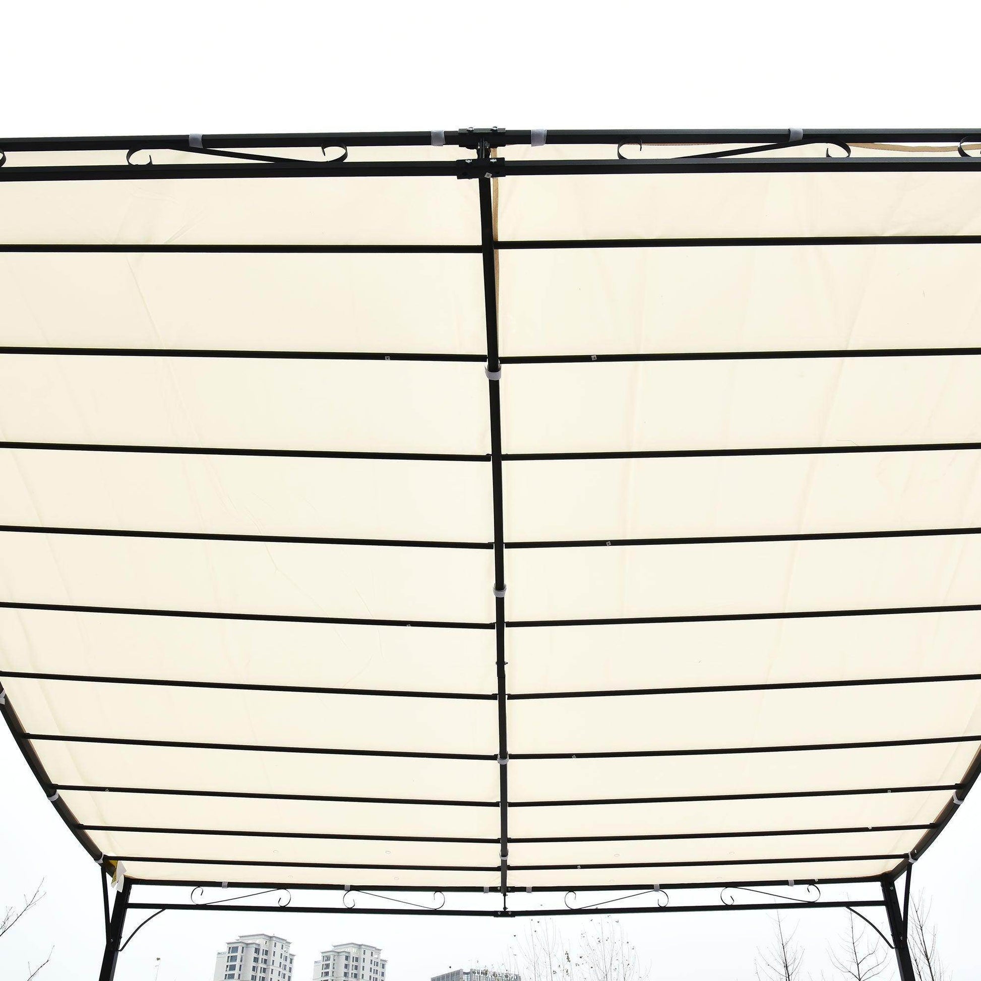Outsunny 4x3m Metal Wall Gazebo - Cream - ALL4U RETAILER LTD