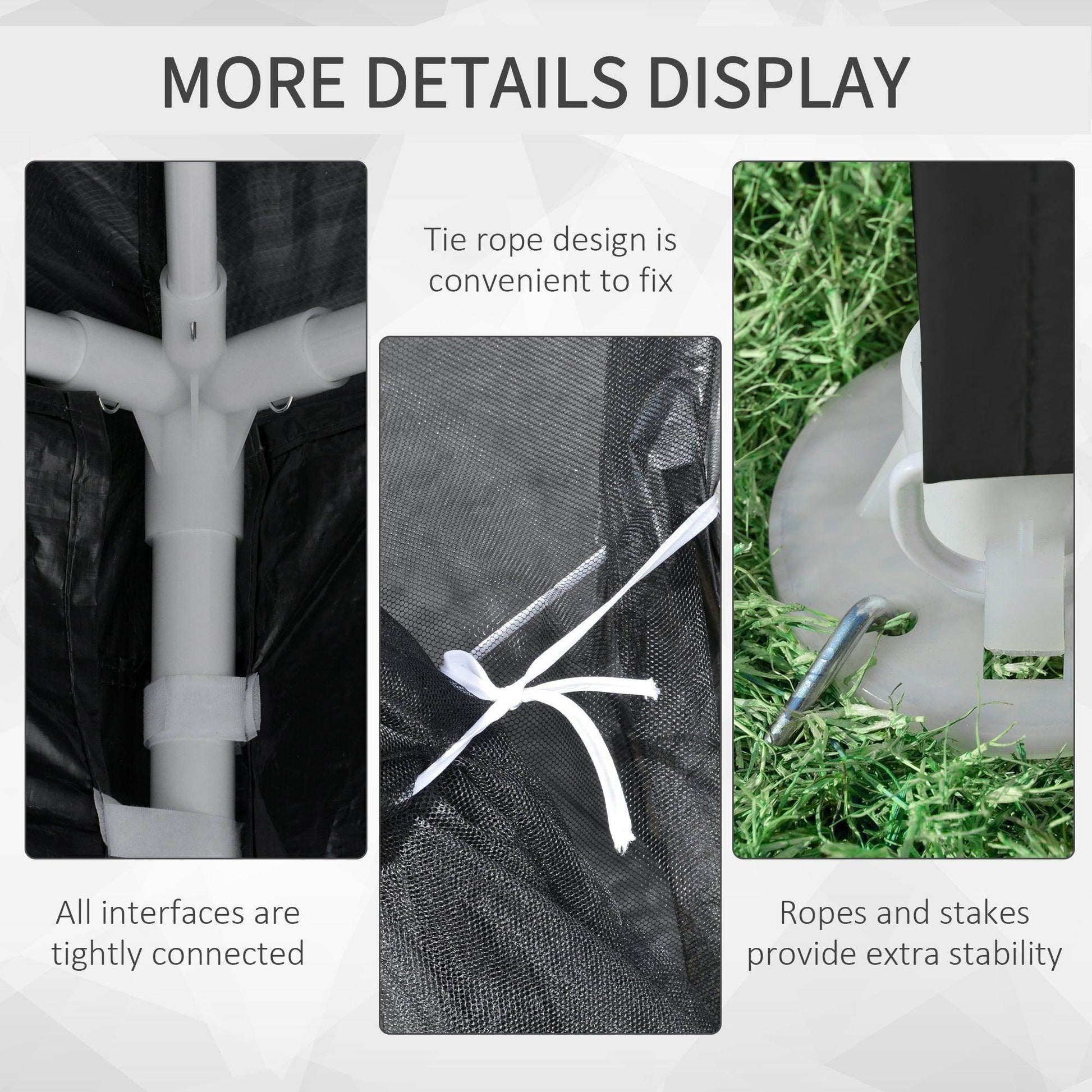 Outsunny 4 x 3 m Party Tent Wedding Gazebo Outdoor Waterproof PE Canopy Shade with Panel - ALL4U RETAILER LTD