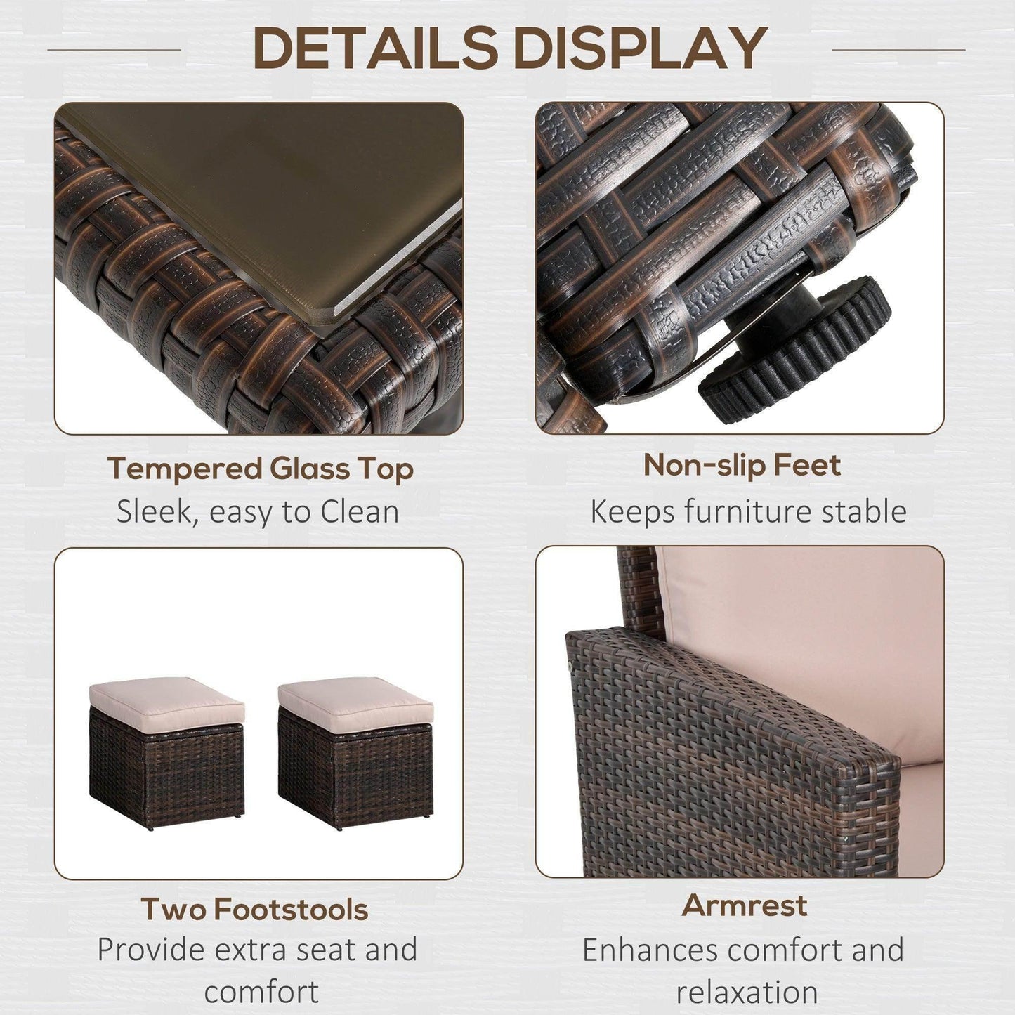 Outsunny 6-Piece Patio Dining Set with Cushions - ALL4U RETAILER LTD