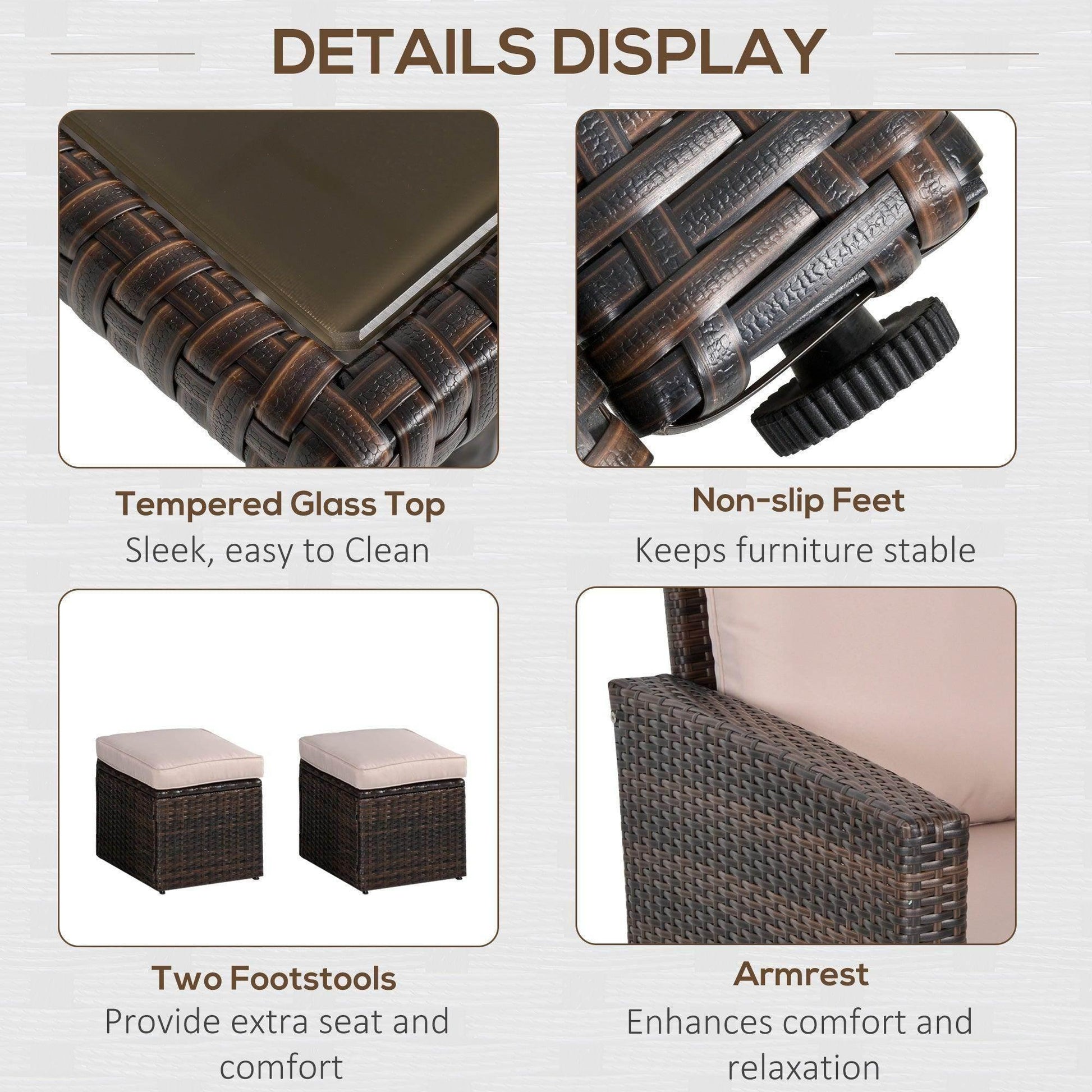 Outsunny 6-Piece Patio Dining Set with Cushions - ALL4U RETAILER LTD