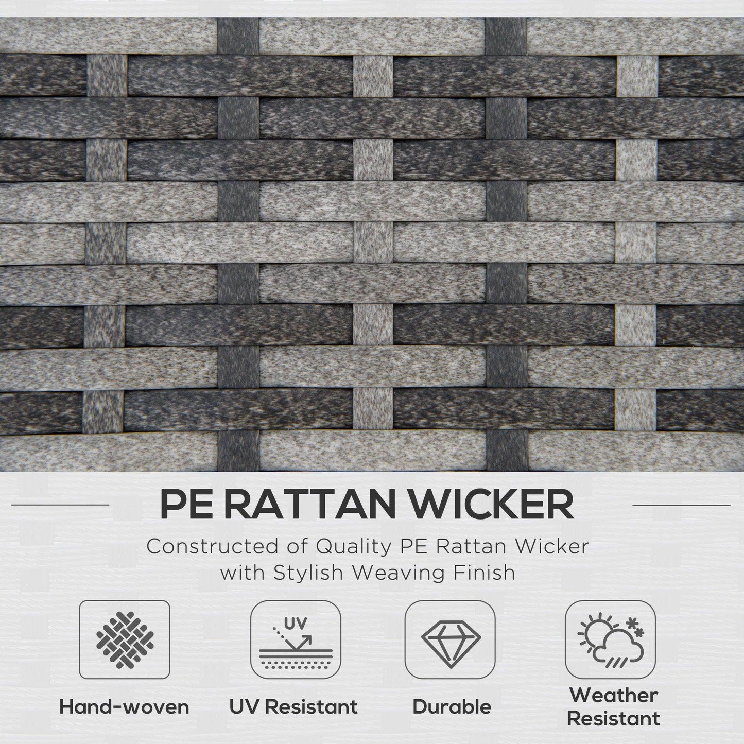 Outsunny 6PC Rattan Corner Sofa Set - Grey - ALL4U RETAILER LTD