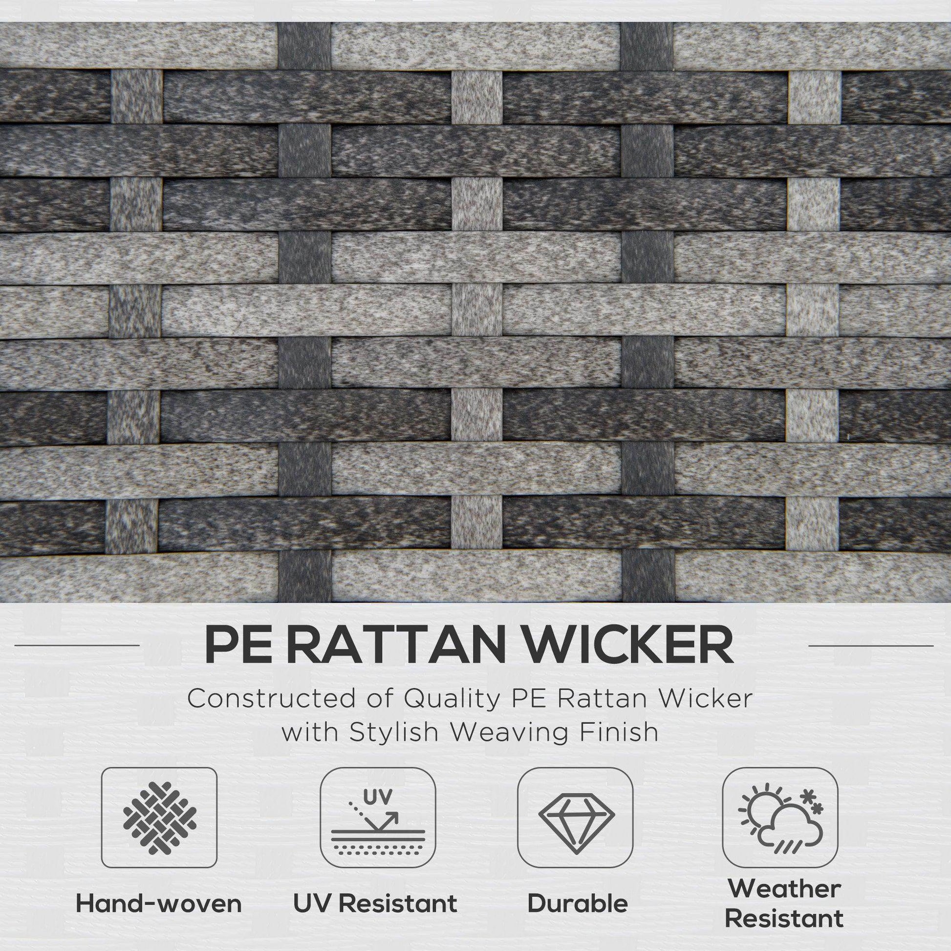 Outsunny 6PC Rattan Corner Sofa Set - Grey - ALL4U RETAILER LTD